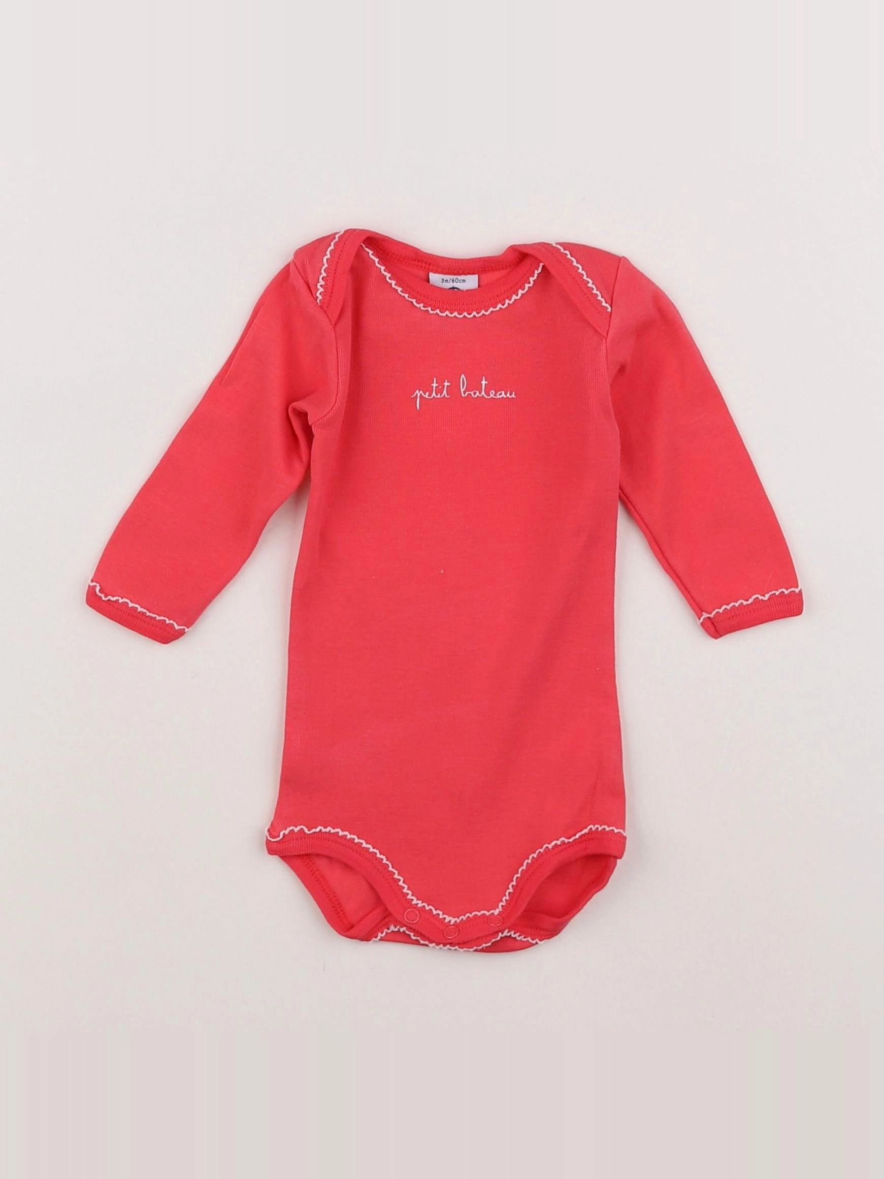 Petit Bateau - body rose - 3 mois