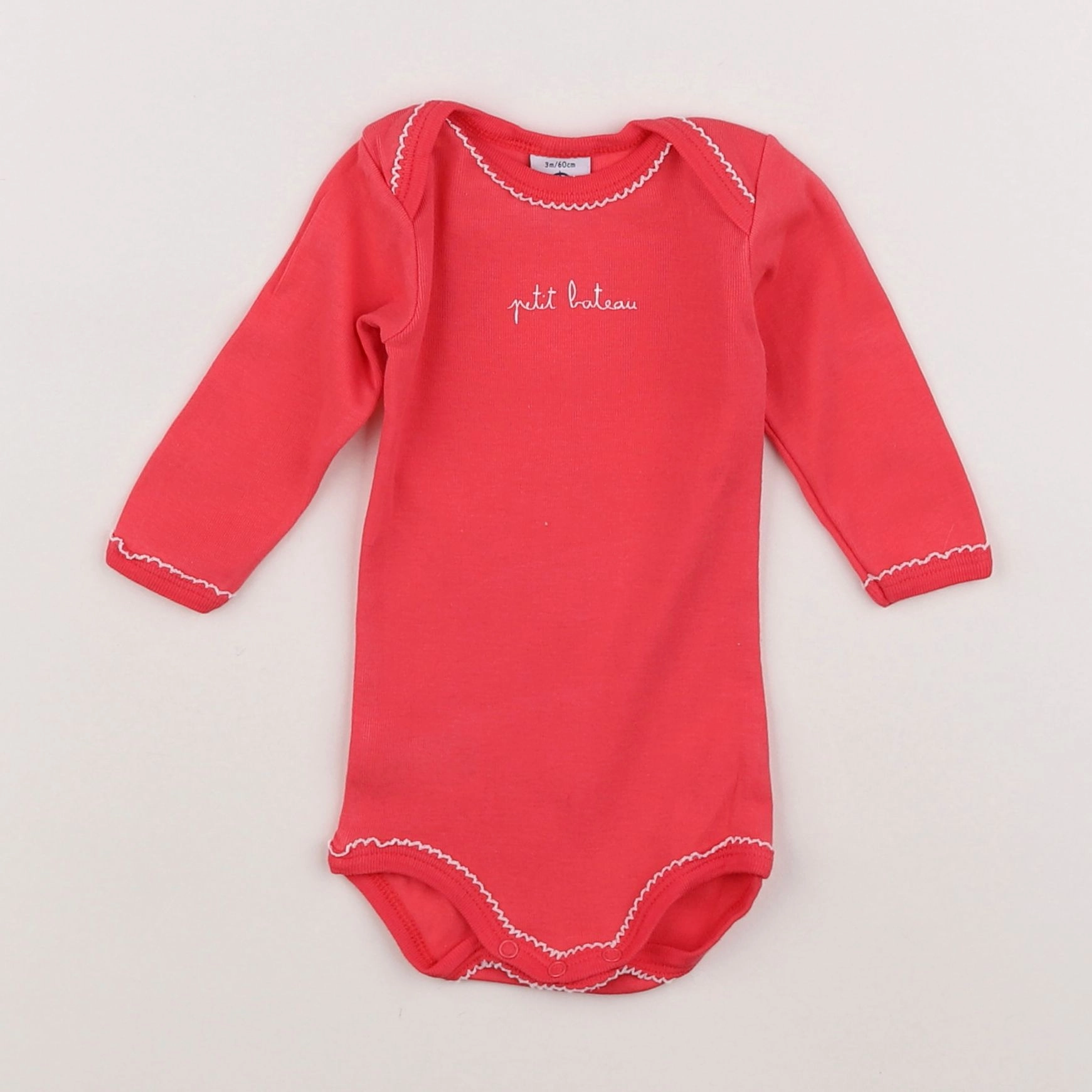 Petit Bateau - body rose - 3 mois