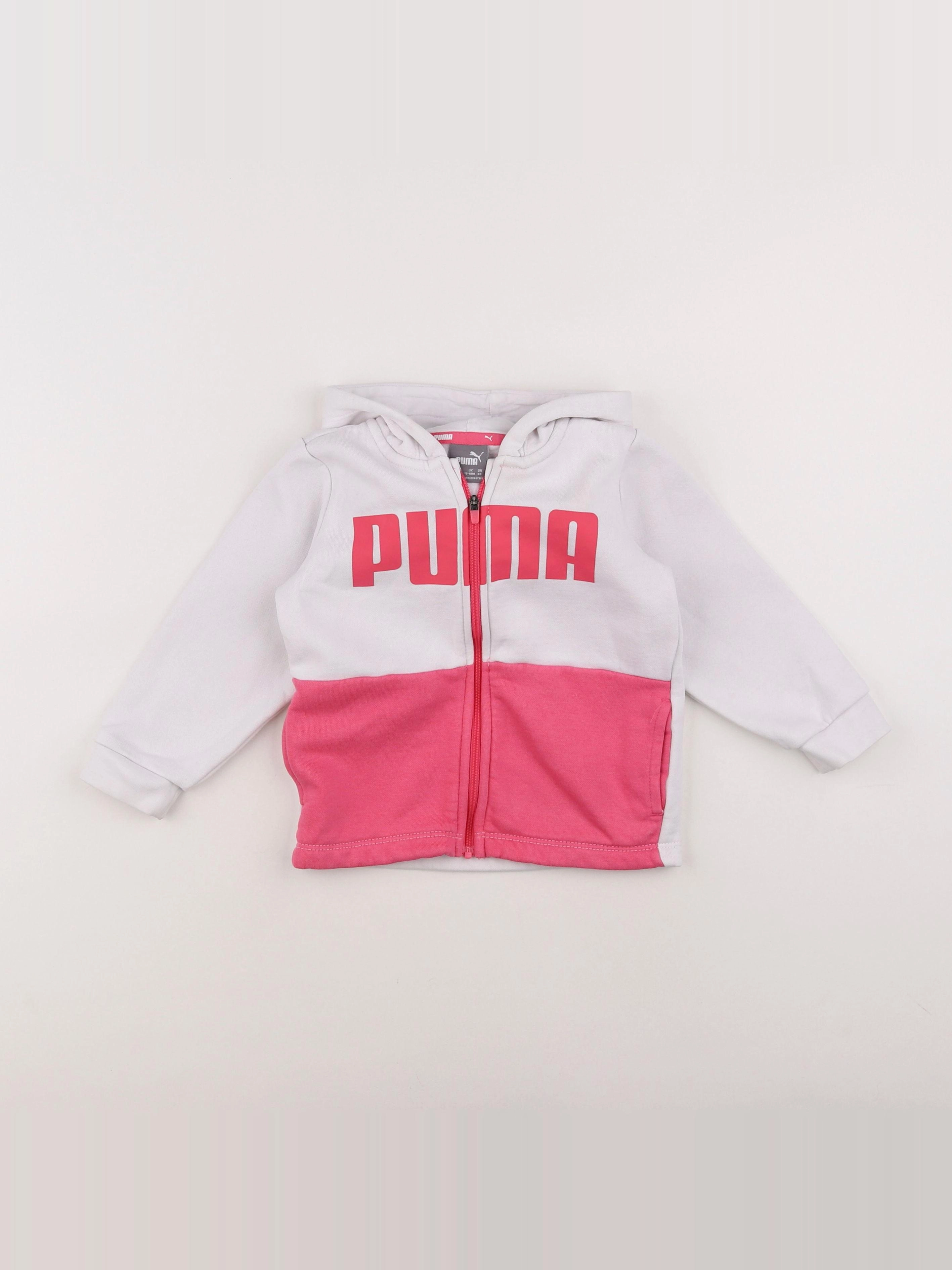 Puma - sweat rose, blanc - 12/18 mois