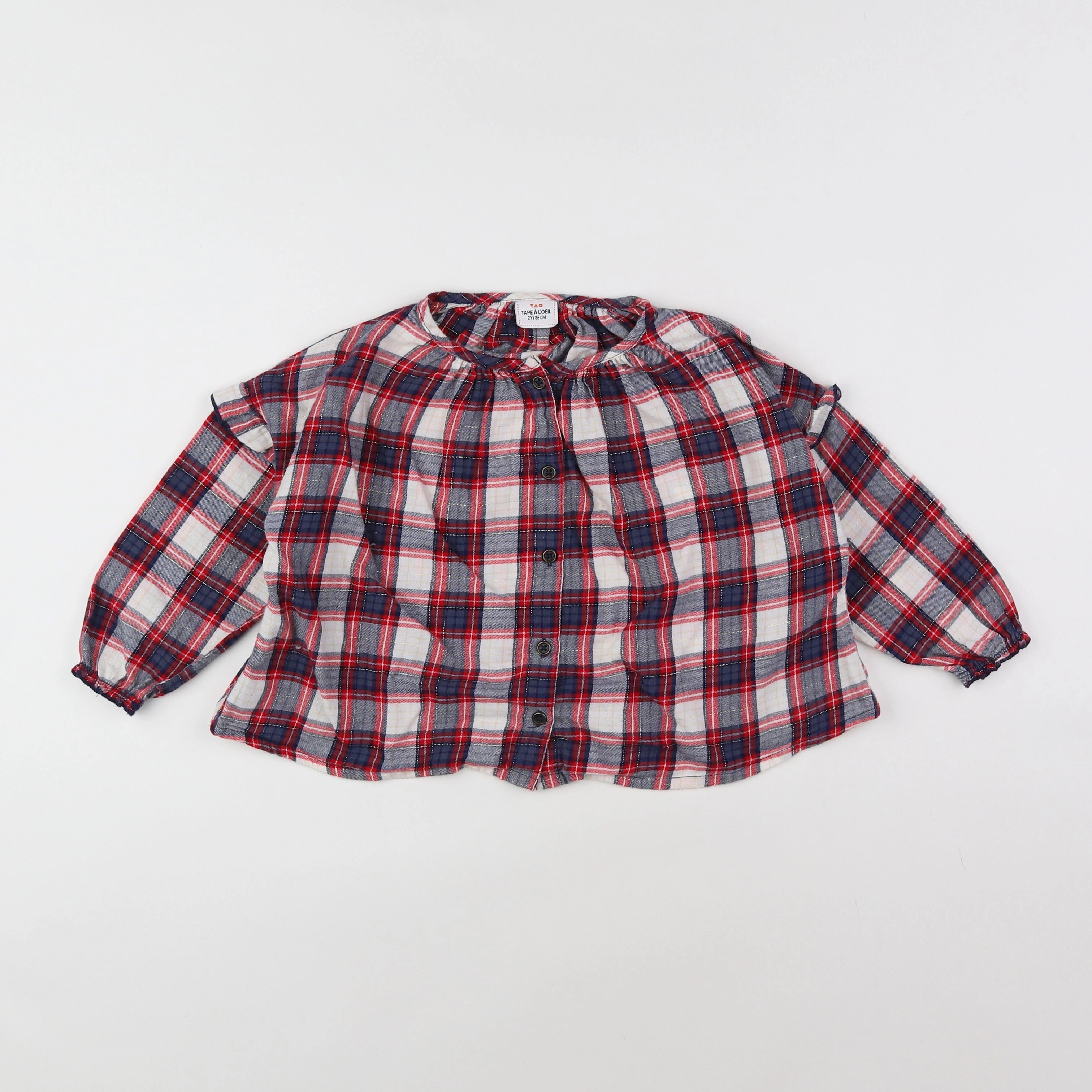 Tape à l'oeil - blouse bleu, rouge - 2 ans
