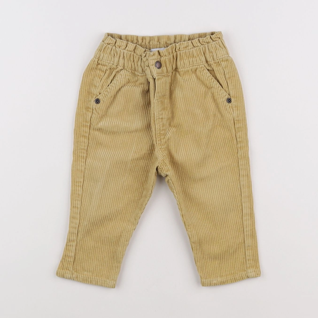 Vertbaudet - pantalon jaune, marron - 12 mois