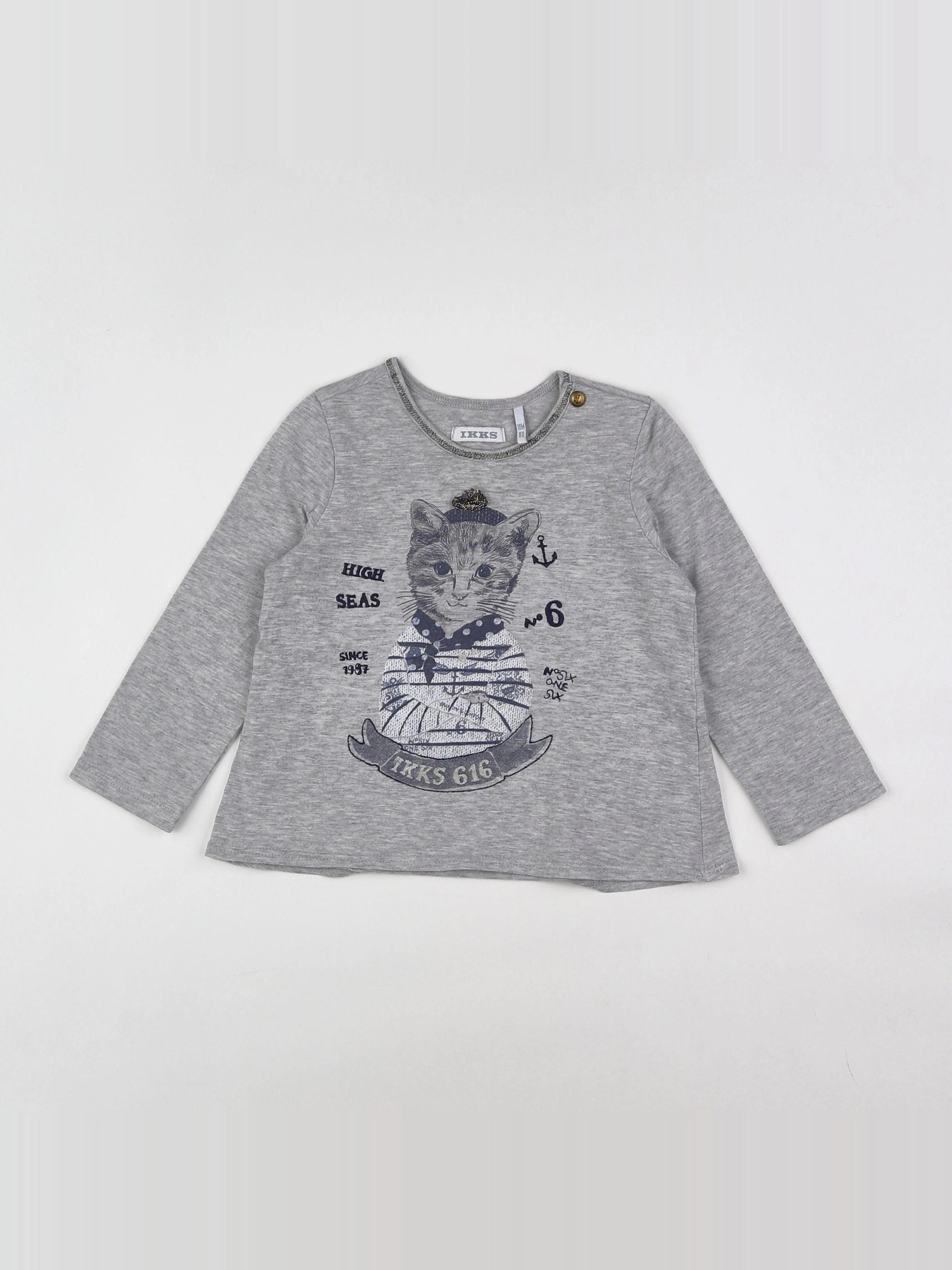 IKKS - tee-shirt gris - 18 mois