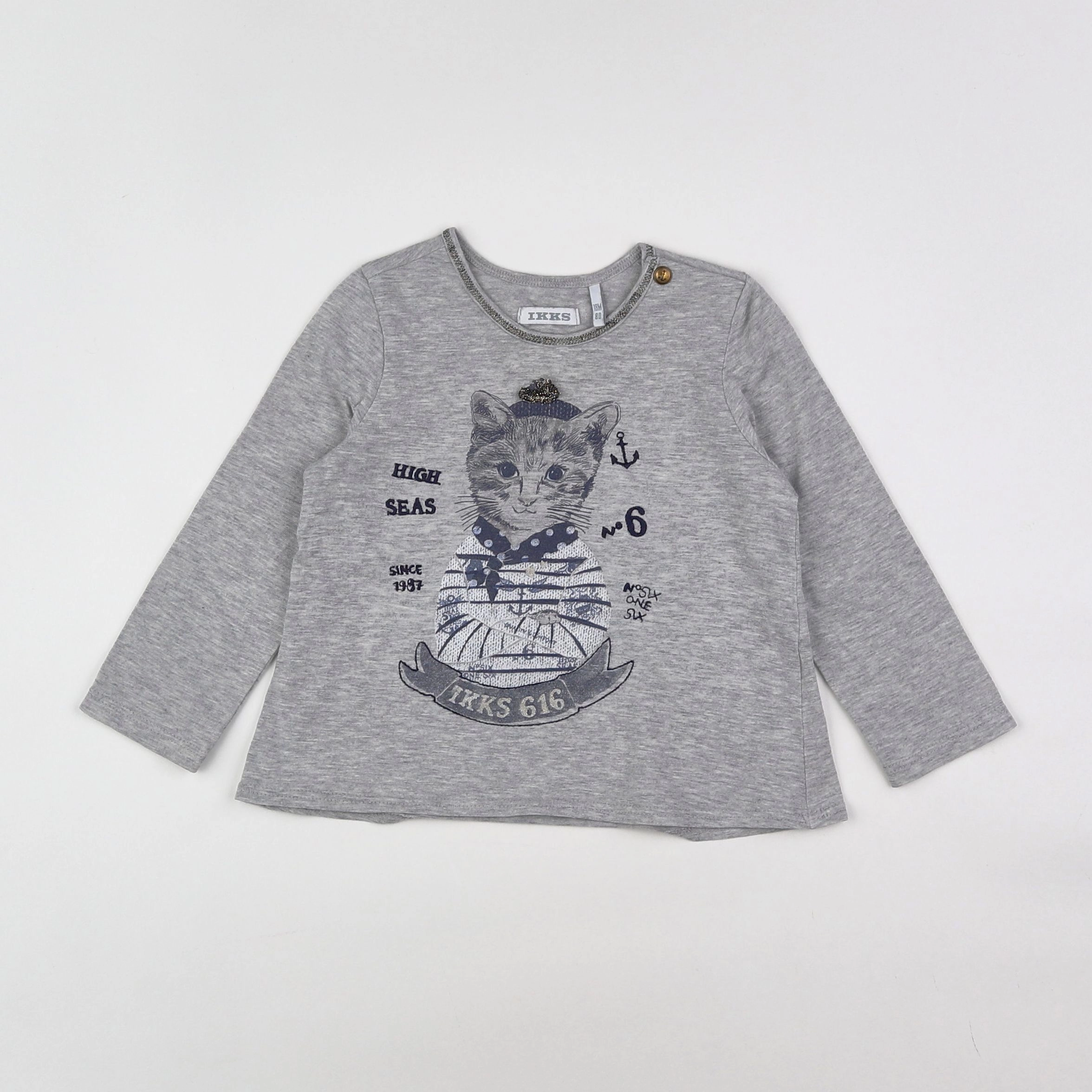 IKKS - tee-shirt gris - 18 mois