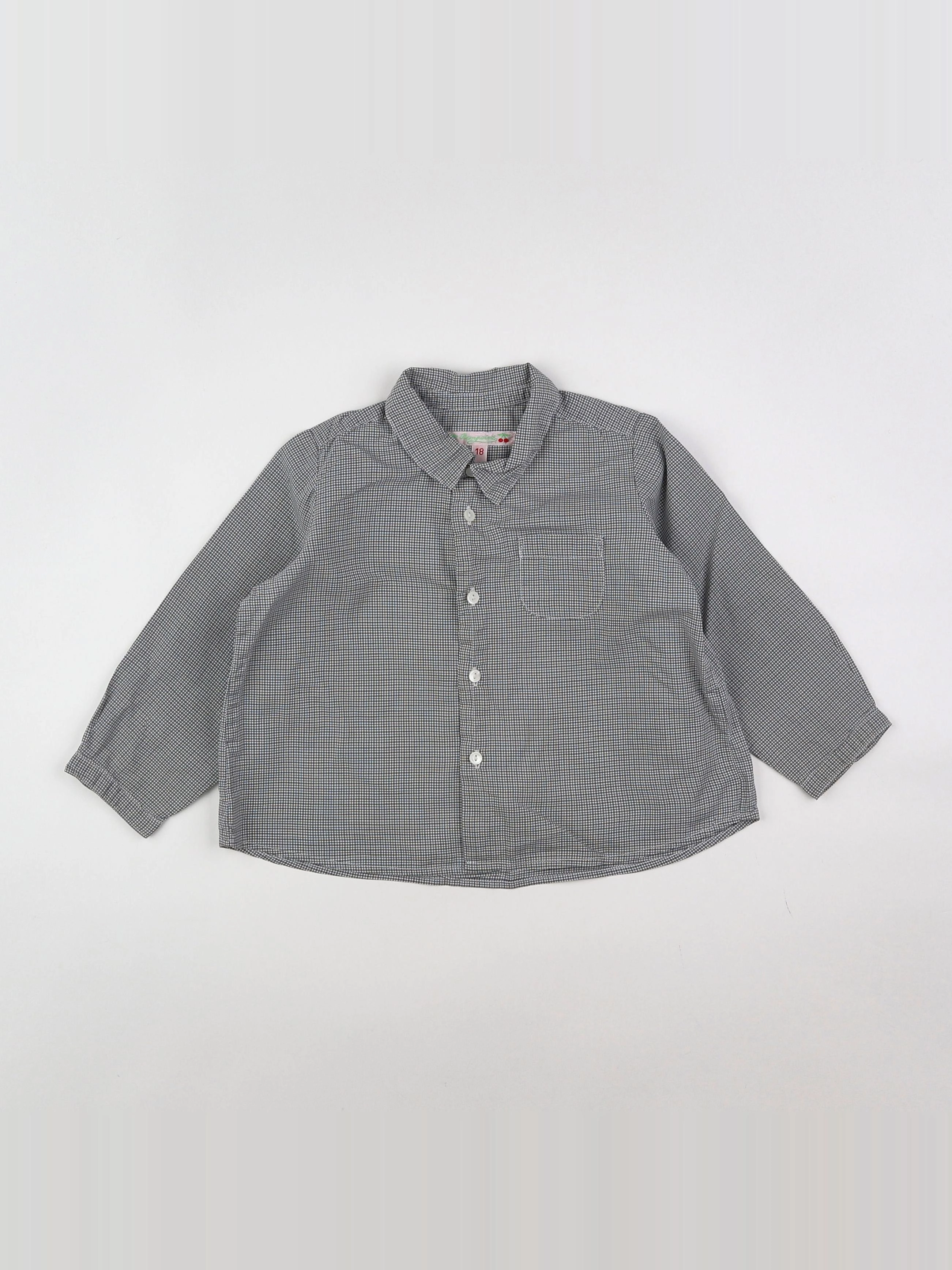 Bonpoint - chemise blanc, noir - 18 mois