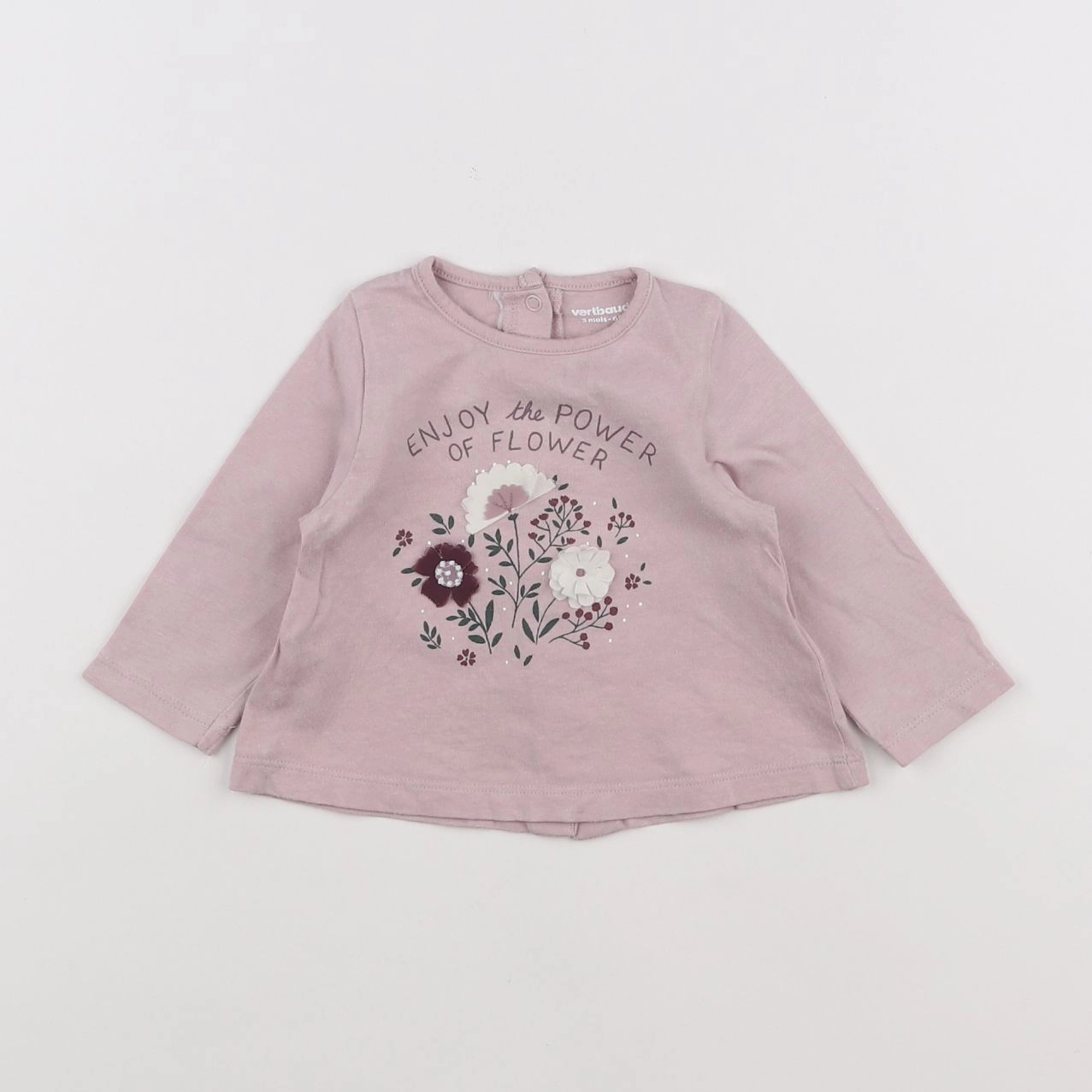 Vertbaudet - tee-shirt rose - 3 mois