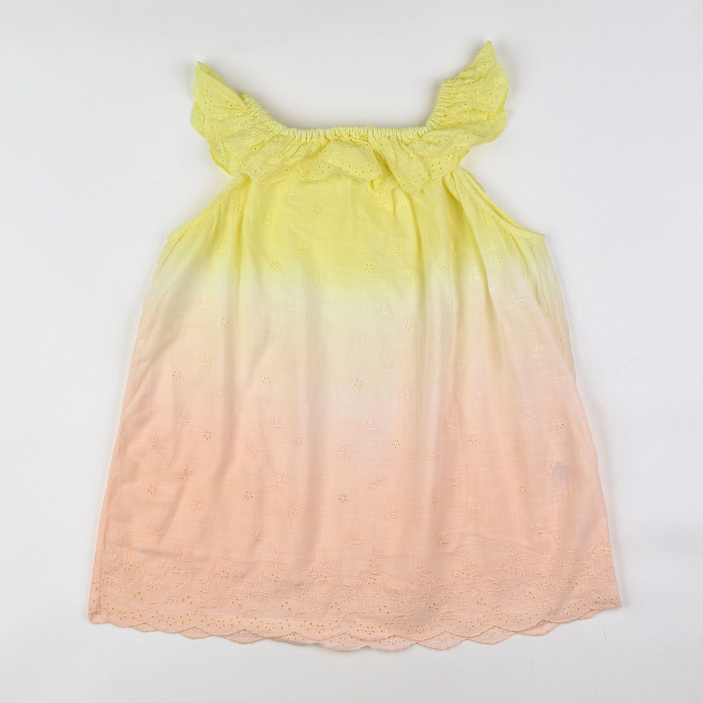 Bonpoint - blouse jaune, rose - 14 ans