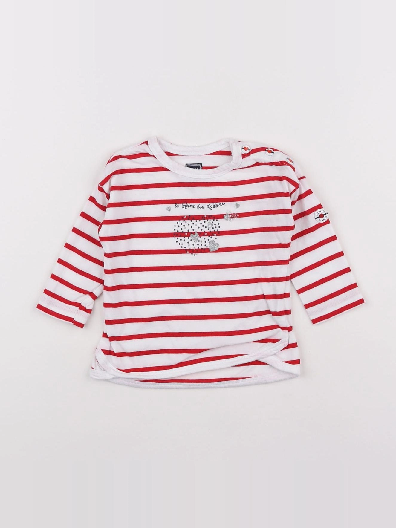 Terre de marins - tee-shirt blanc, rouge - 9 mois