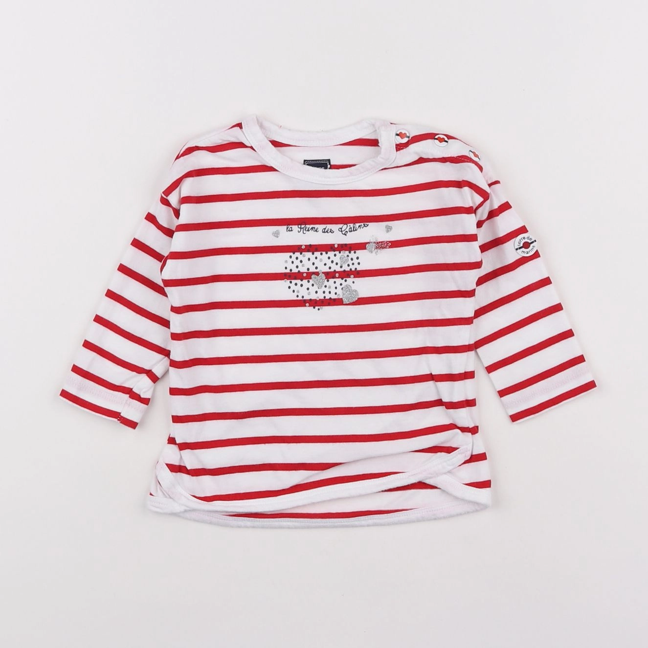 Terre de marins - tee-shirt blanc, rouge - 9 mois