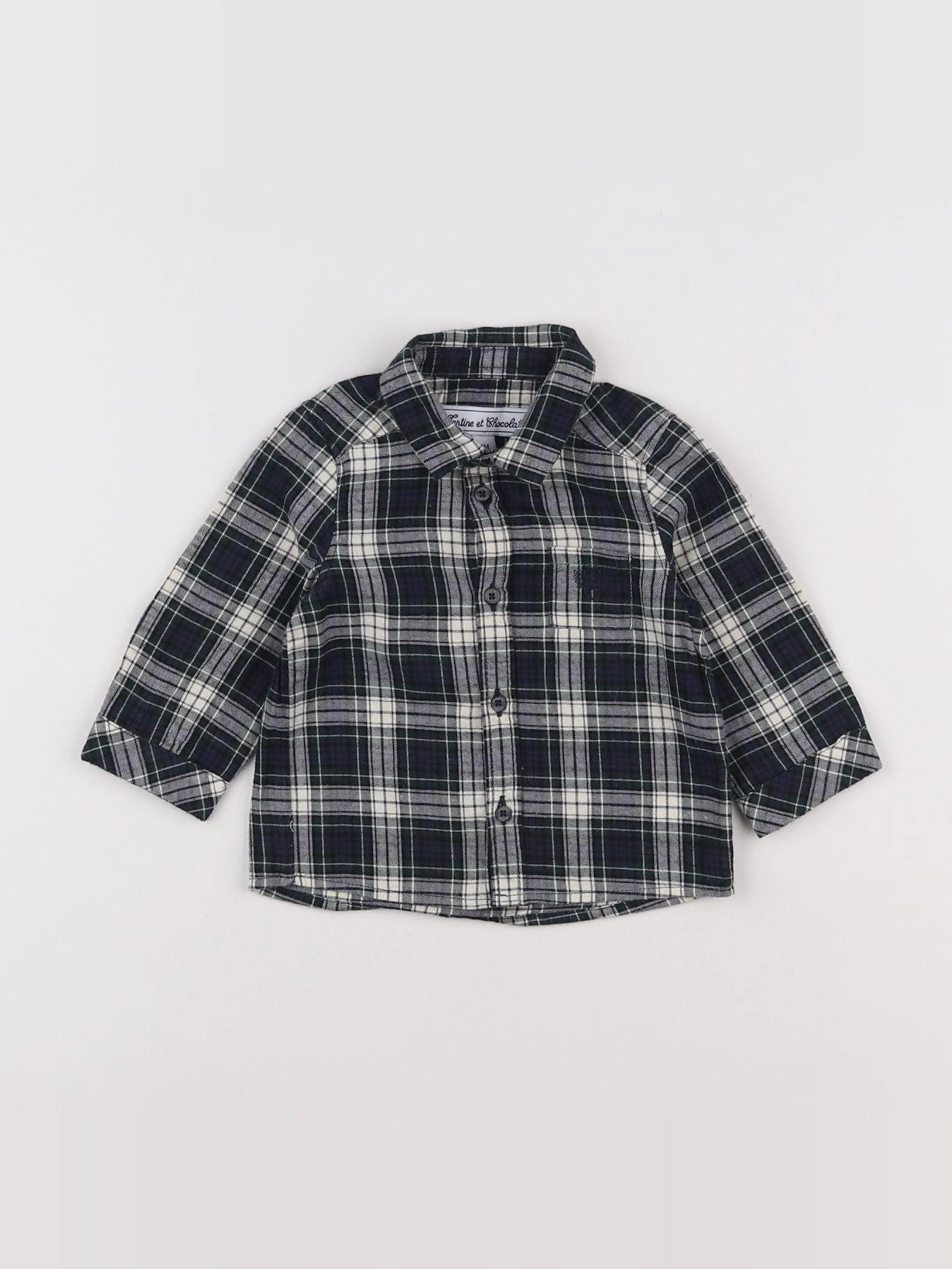 Tartine & Chocolat - chemise vert - 6 mois
