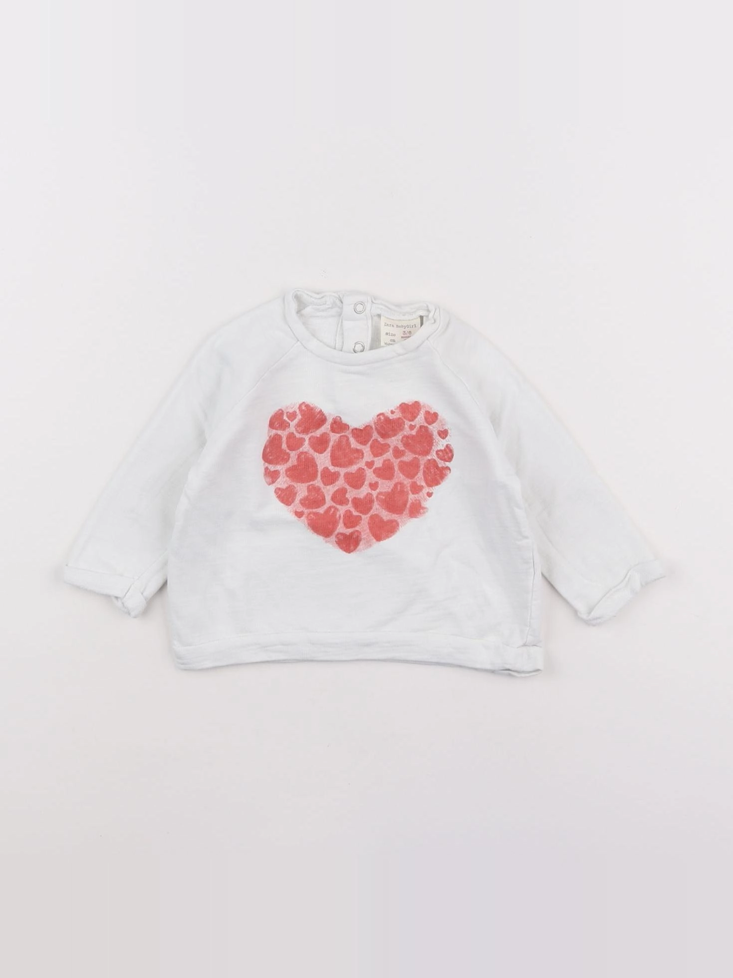 Zara - sweat blanc - 3/6 mois