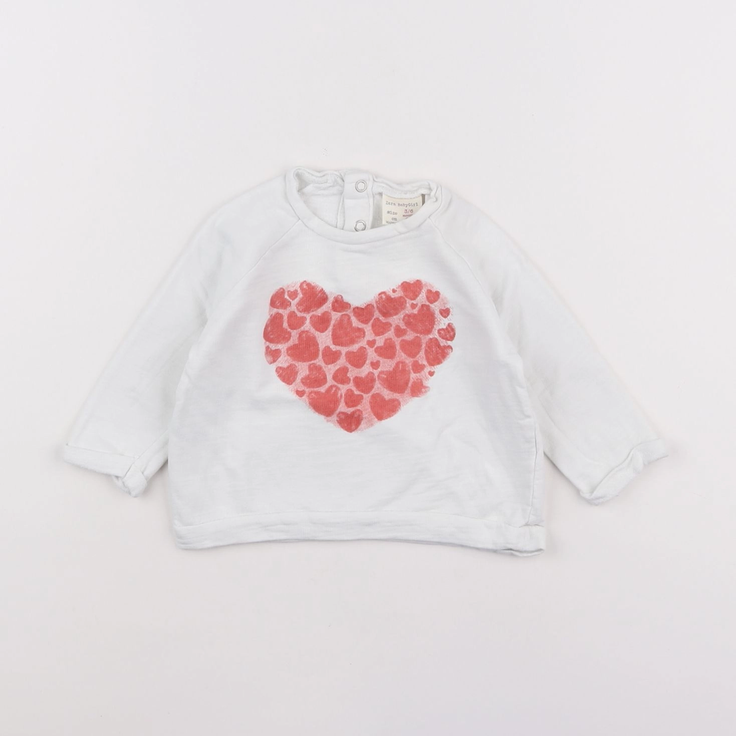 Zara - sweat blanc - 3/6 mois