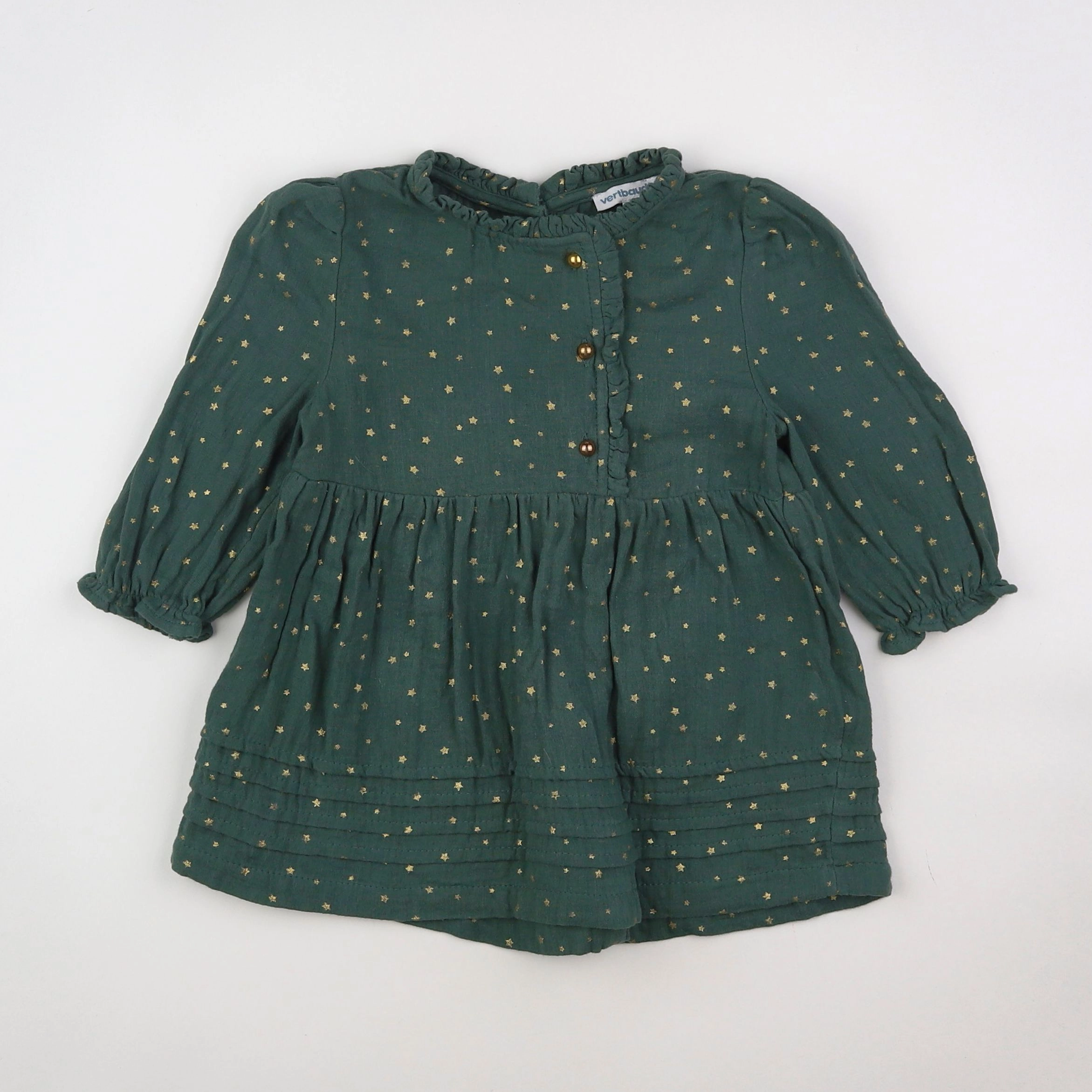 Vertbaudet - robe vert - 12 mois