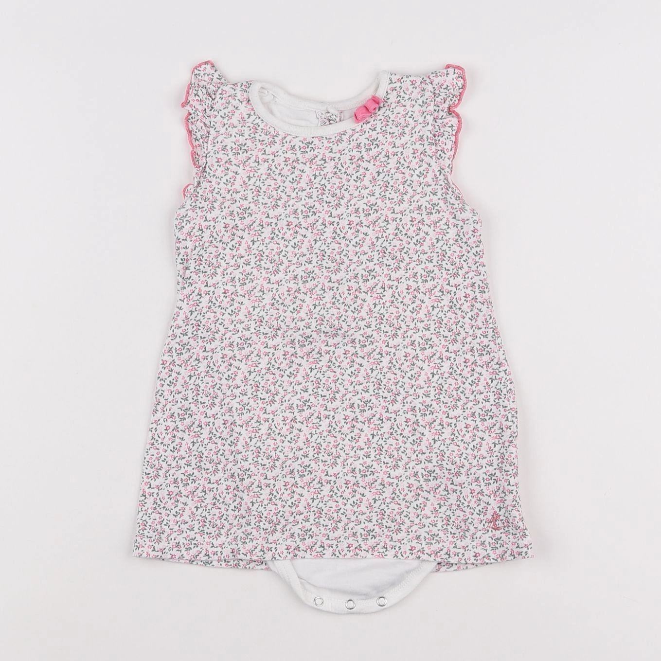 Petit Bateau - robe blanc - 12 mois