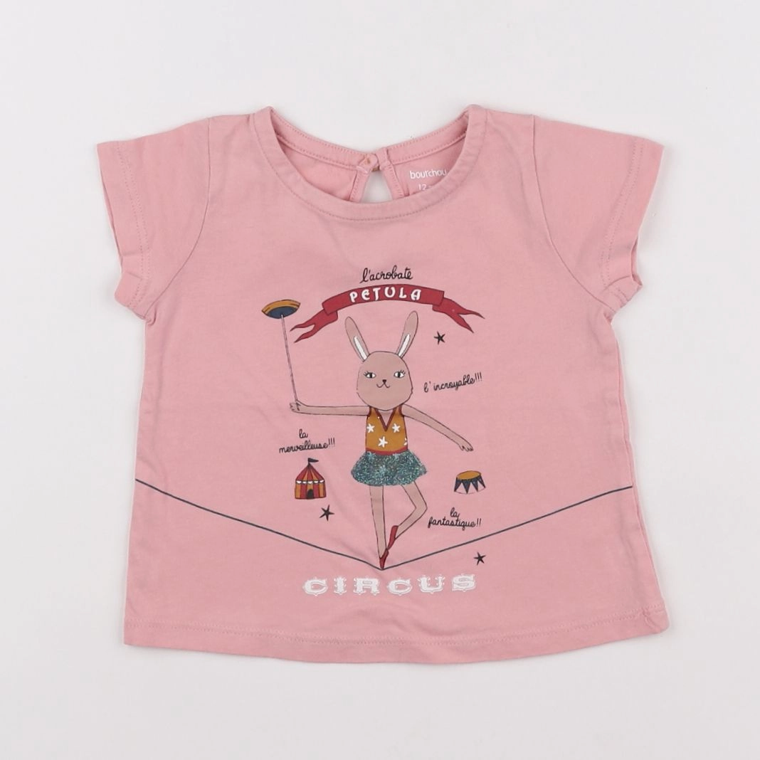 Boutchou - tee-shirt rose - 12 mois