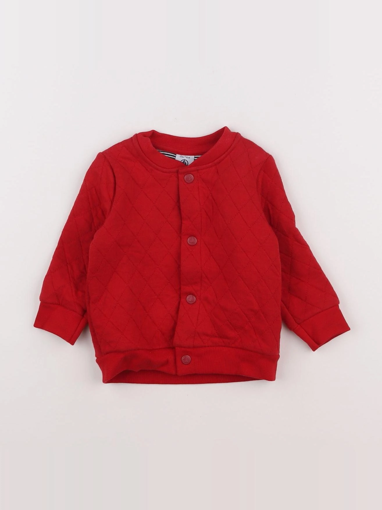 Petit Bateau - sweat rouge - 12 mois