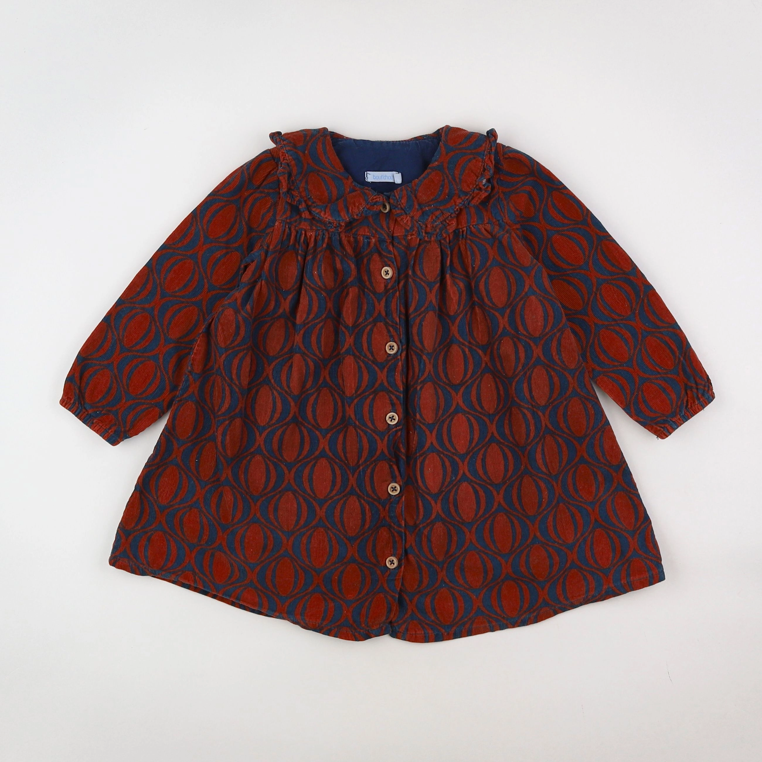 Boutchou - robe bleu, marron - 12 mois