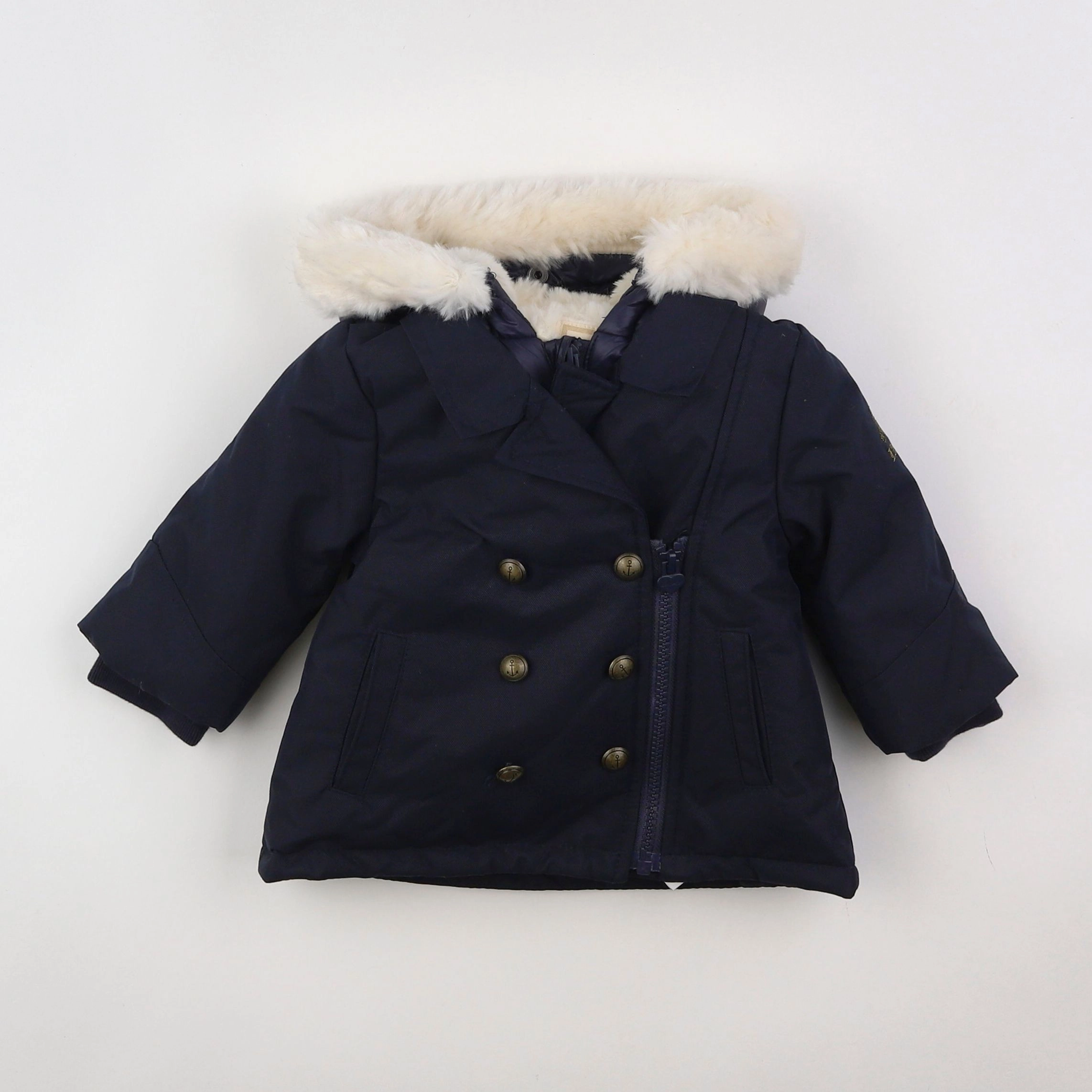 IKKS - parka bleu - 6 mois