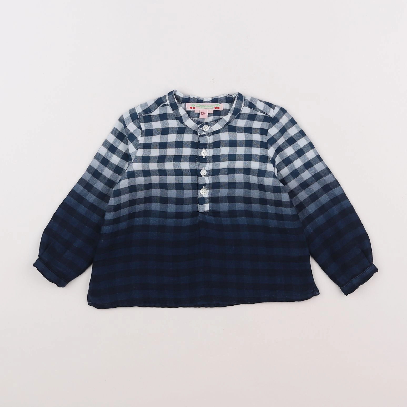 Bonpoint - blouse bleu - 12 mois