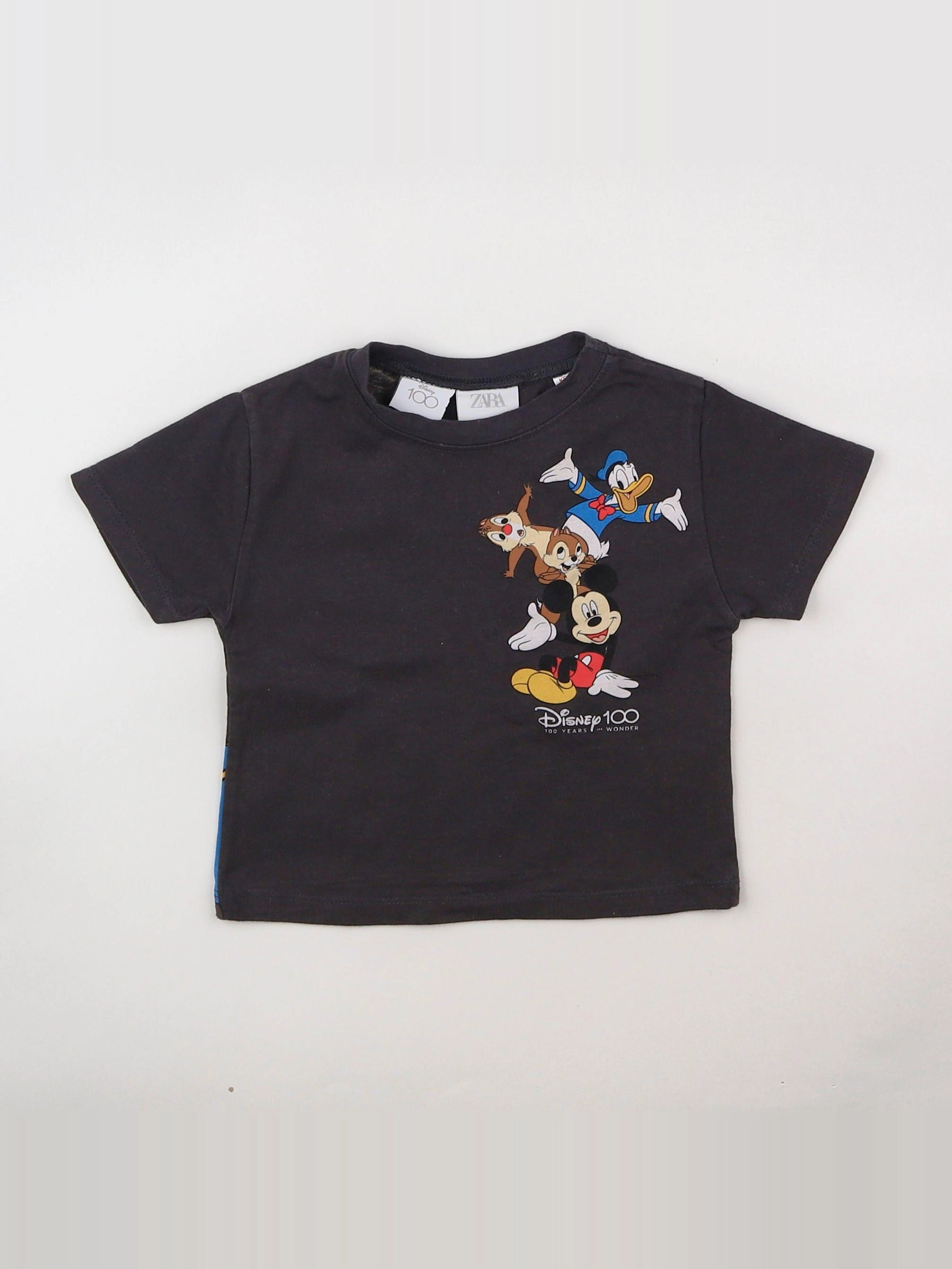 Zara - tee-shirt imprimé au dos gris - 6/9 mois