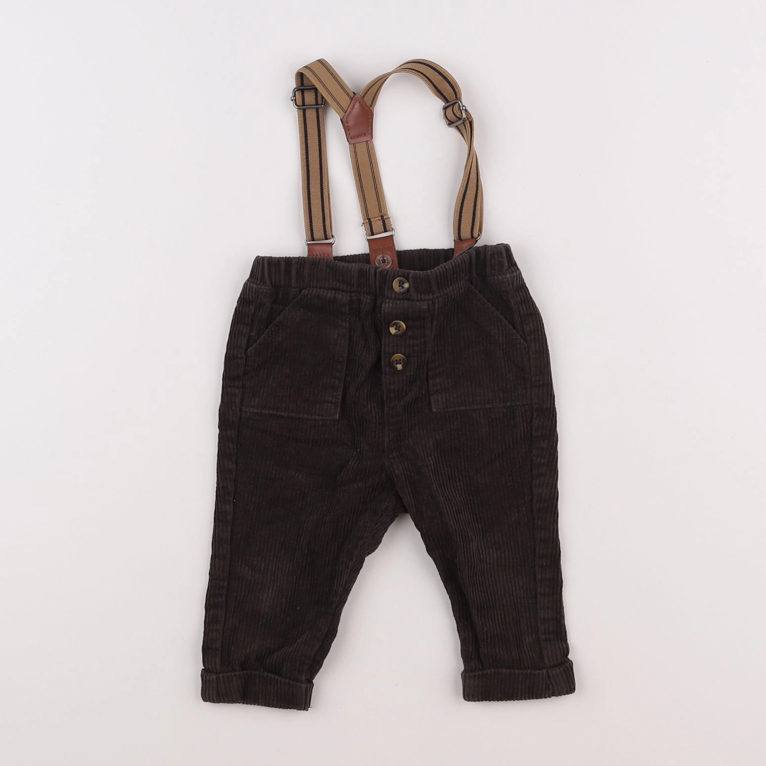 Vertbaudet - pantalon marron - 9 mois
