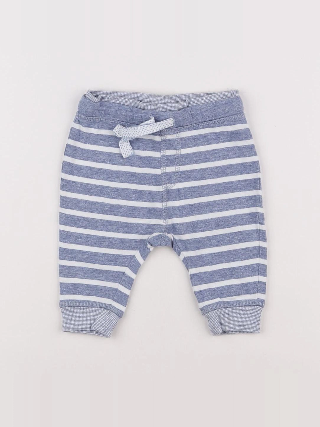 H&M - jogging bleu, blanc - 3/6 mois