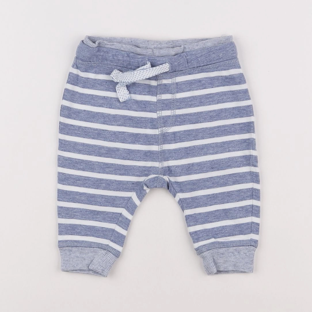 H&M - jogging bleu, blanc - 3/6 mois