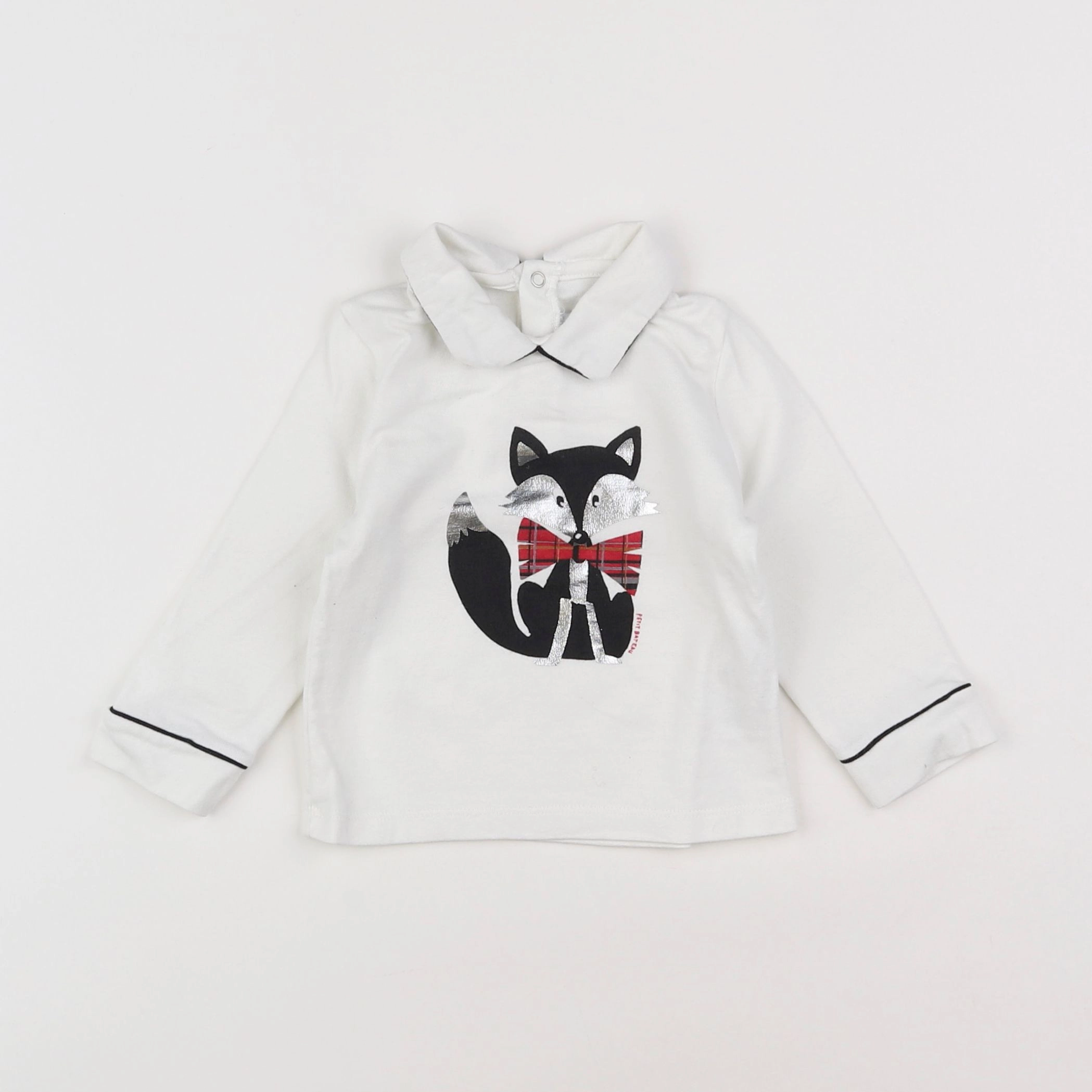 Petit Bateau - tee-shirt blanc - 12 mois