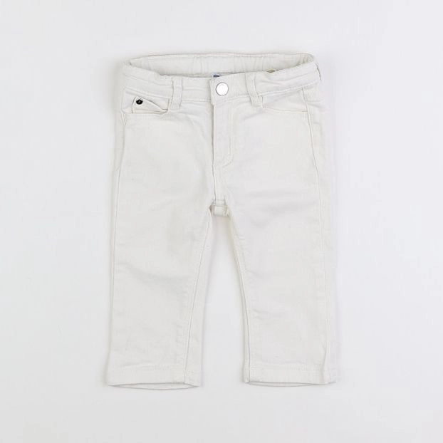 Jacadi - jean blanc - 12 mois