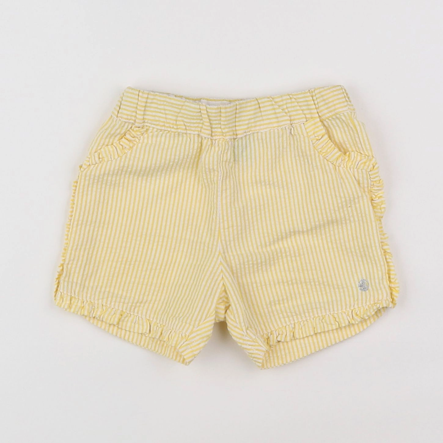 Petit Bateau - short blanc, jaune - 12 mois