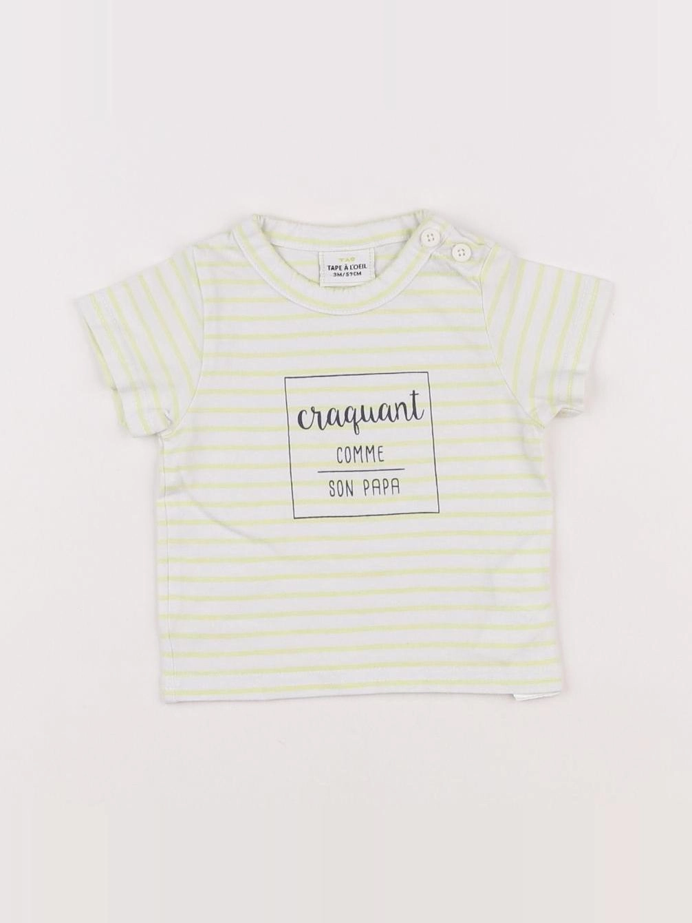 Tape à l'oeil - tee-shirt blanc, jaune - 3 mois