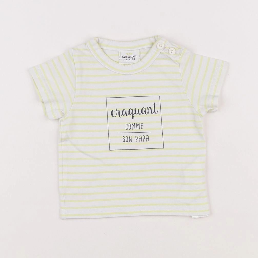 Tape à l'oeil - tee-shirt blanc, jaune - 3 mois