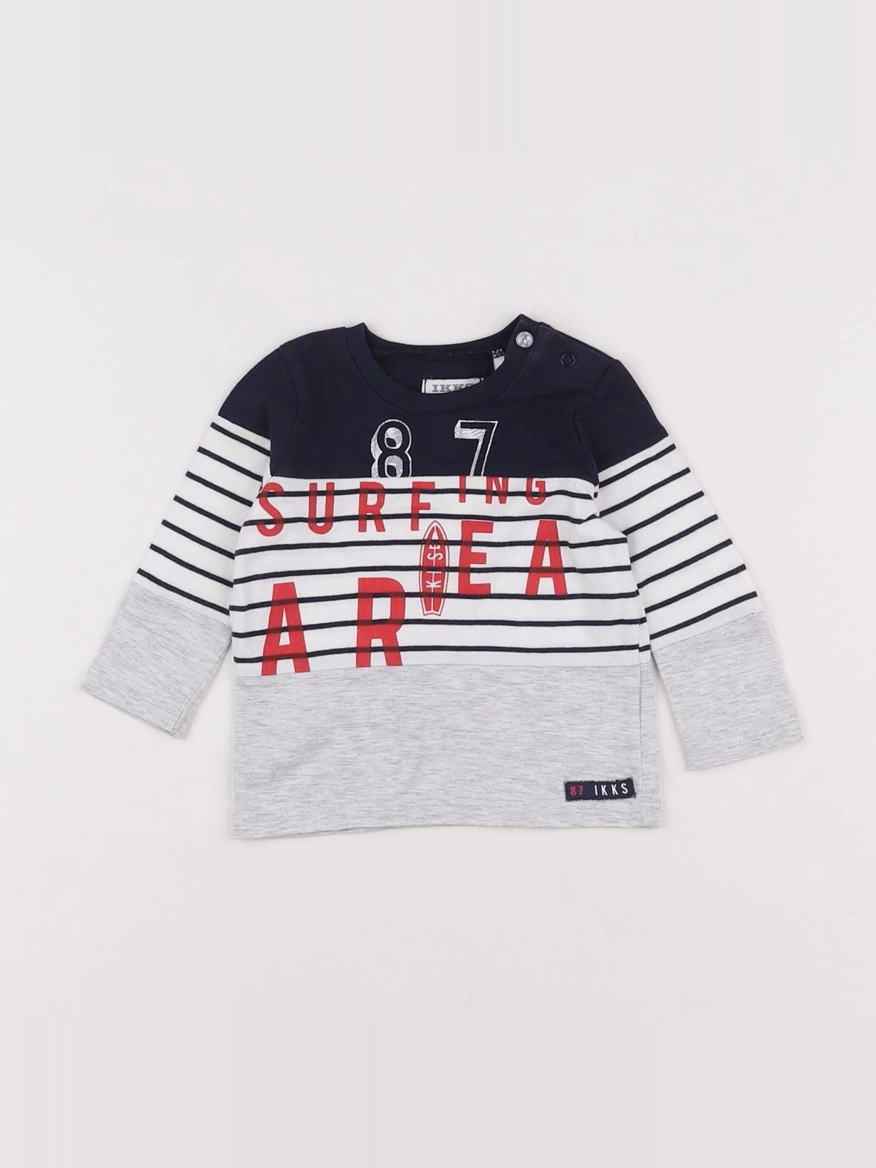 IKKS - tee-shirt bleu, gris - 3 mois