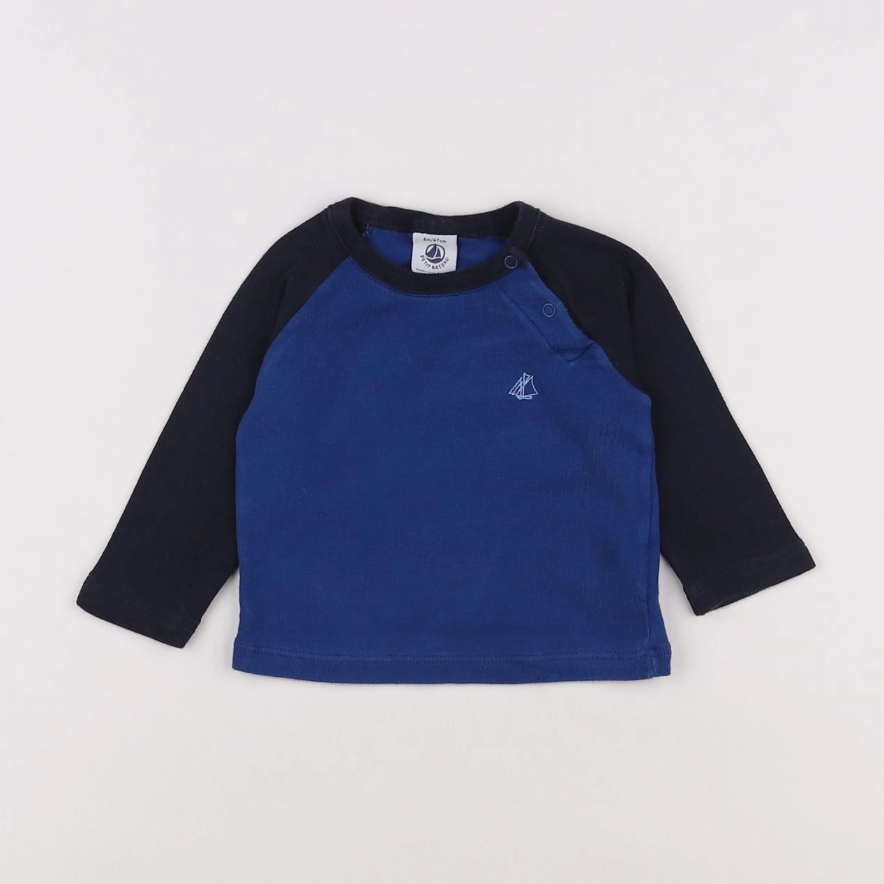 Petit Bateau - tee-shirt bleu - 6 mois