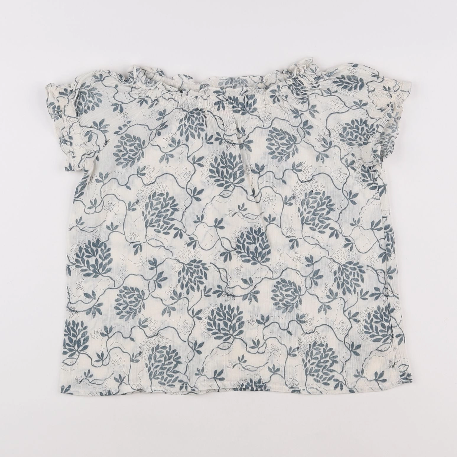 Bonpoint - blouse beige, bleu - 8 ans