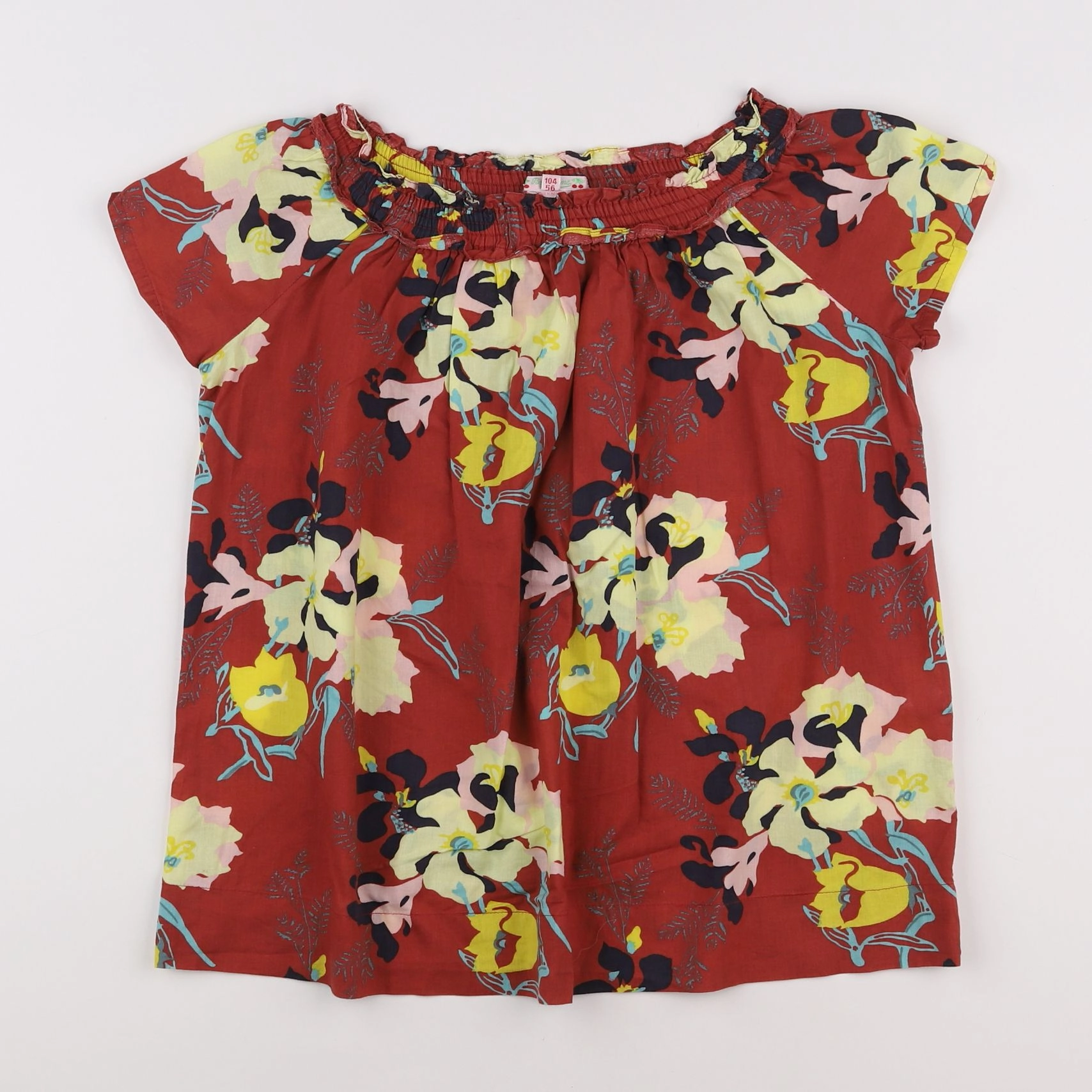 Bonpoint - blouse jaune, rouge - 4 ans