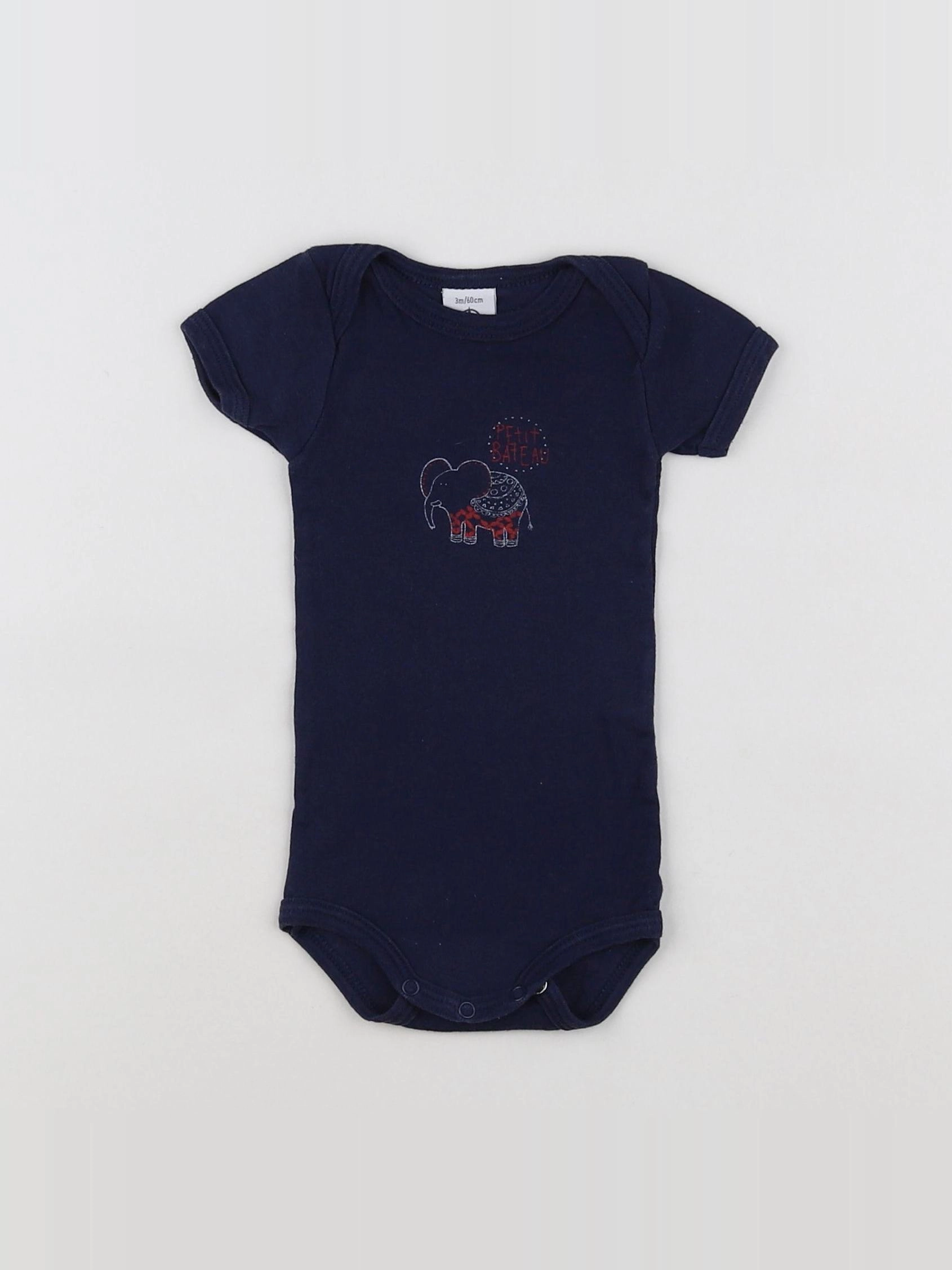 Petit Bateau - body bleu - 3 mois