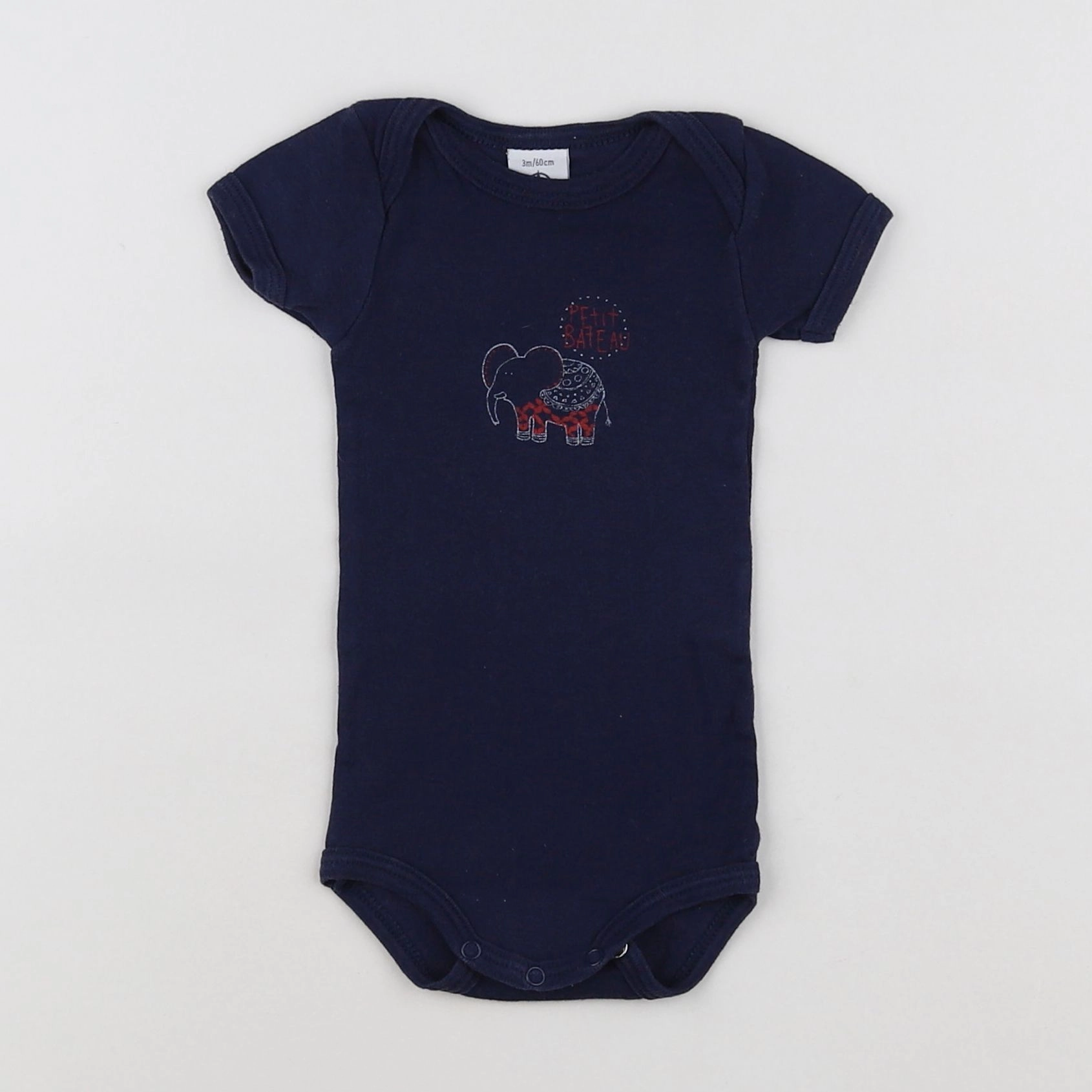 Petit Bateau - body bleu - 3 mois