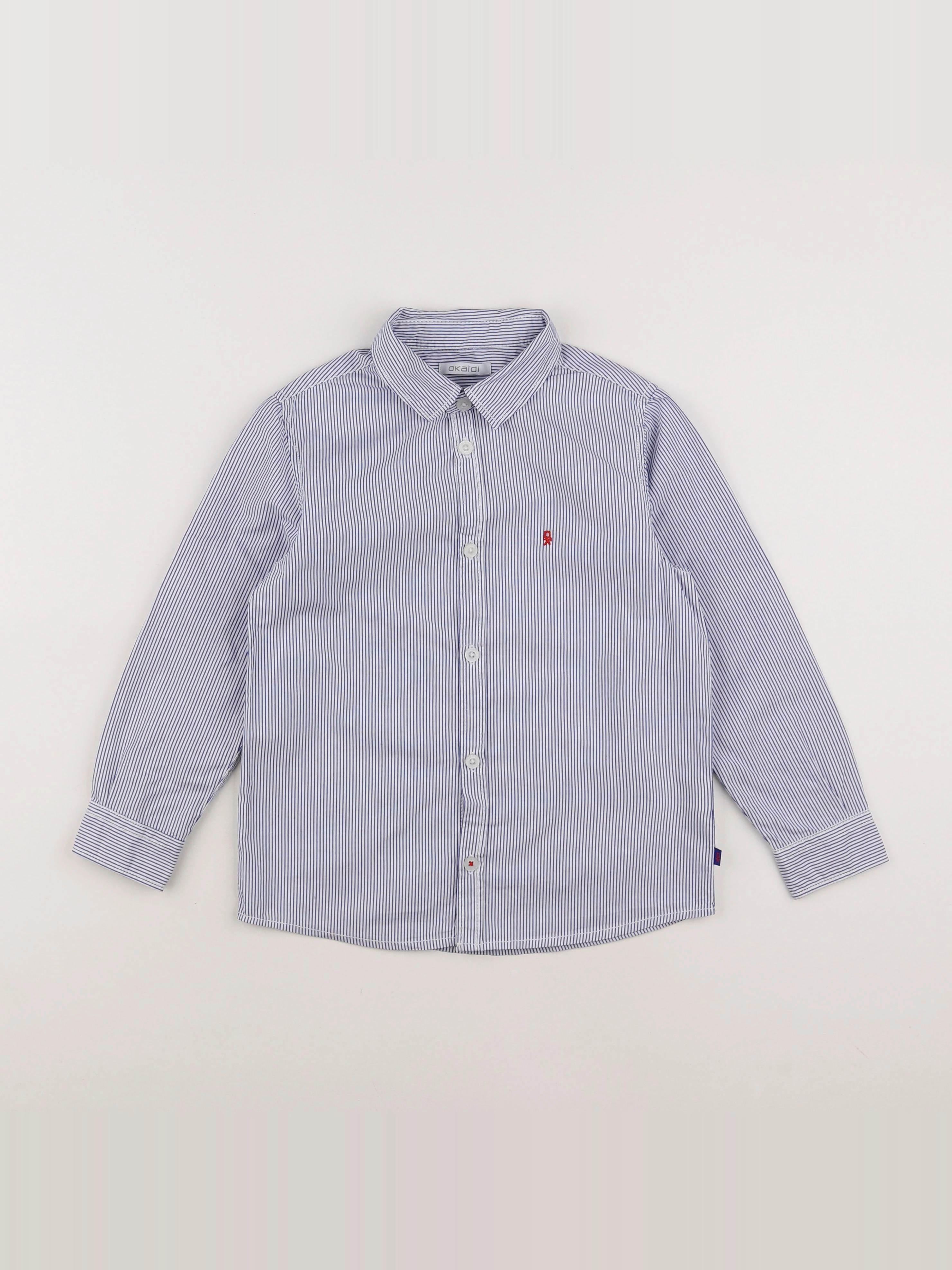 Okaidi - chemise bleu, blanc - 6 ans