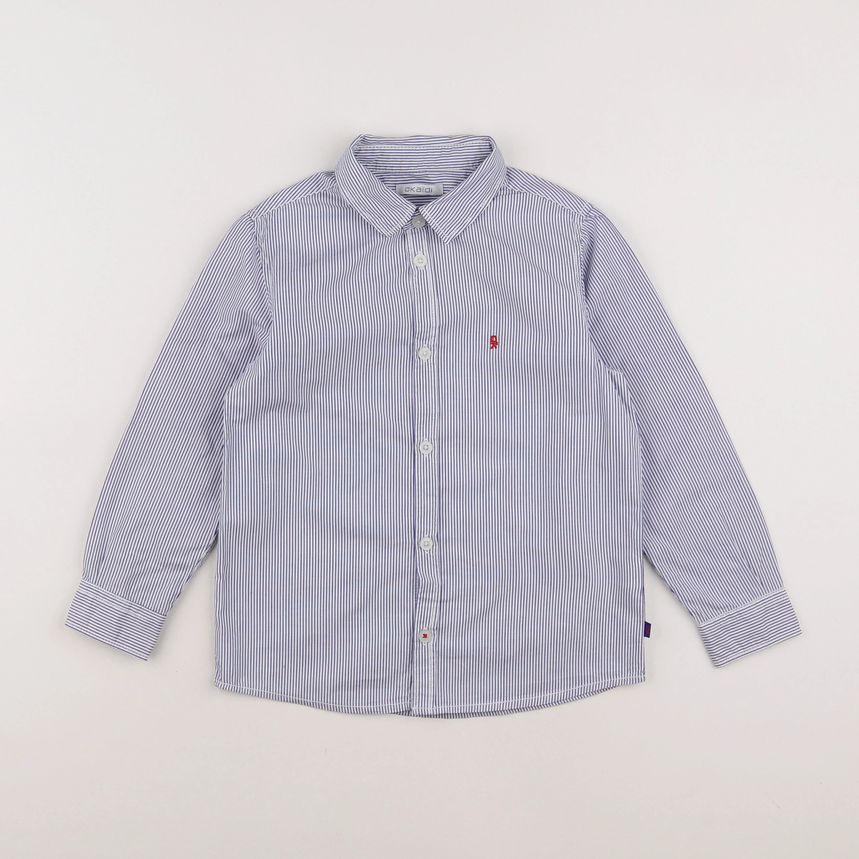 Okaidi - chemise bleu, blanc - 6 ans