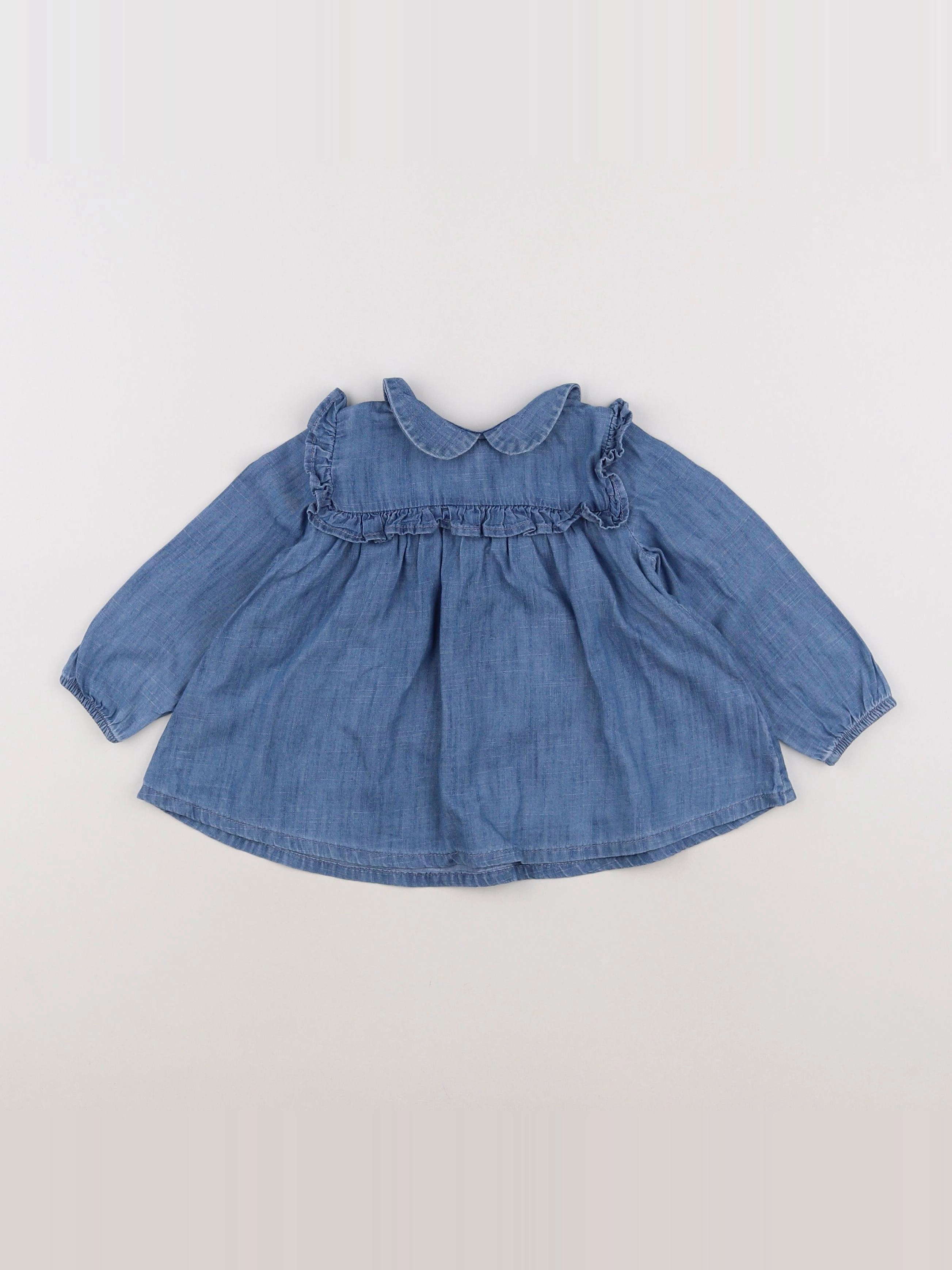 Boutchou - blouse bleu - 12 mois
