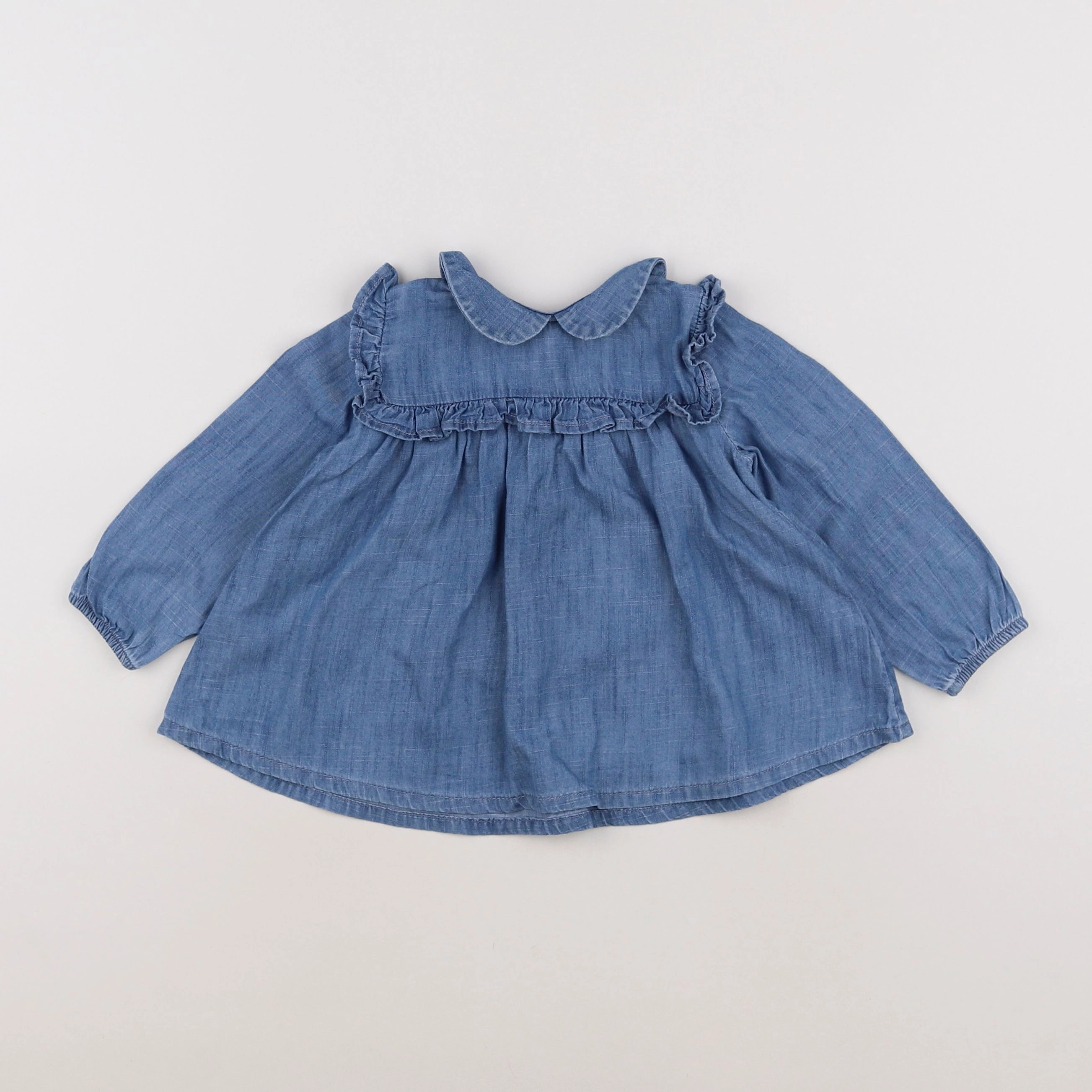 Boutchou - blouse bleu - 12 mois