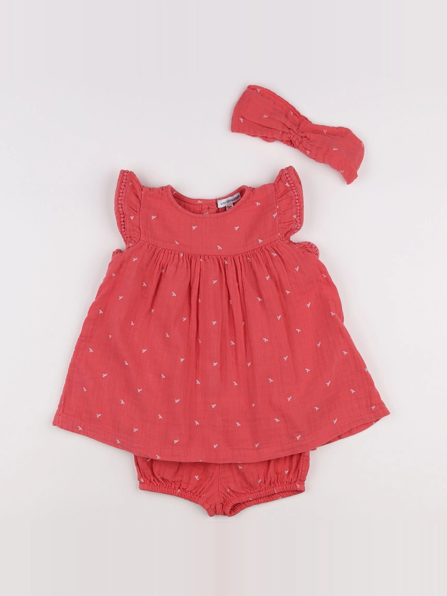 Vertbaudet - robe rose - 12 mois