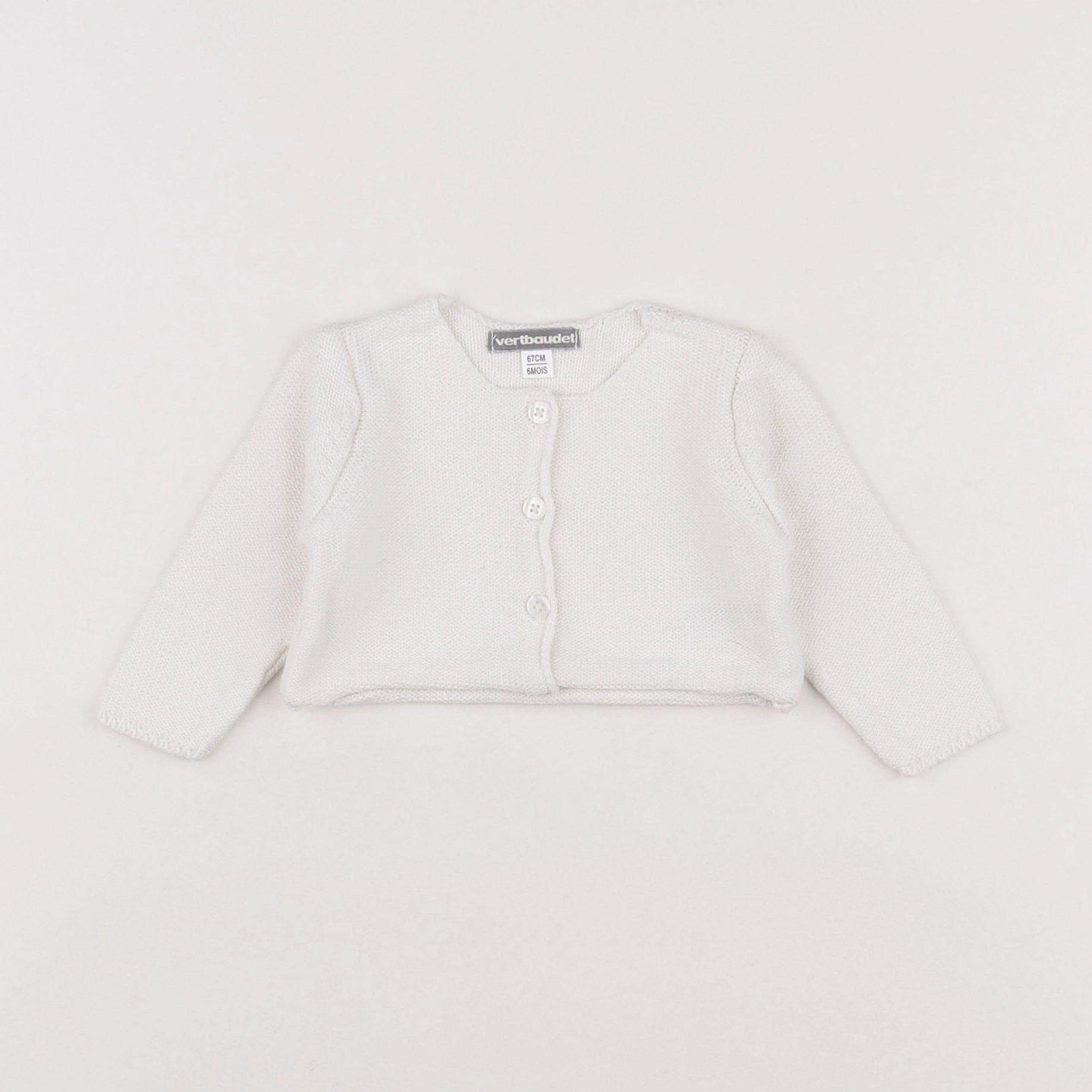 Vertbaudet - gilet blanc - 6 mois