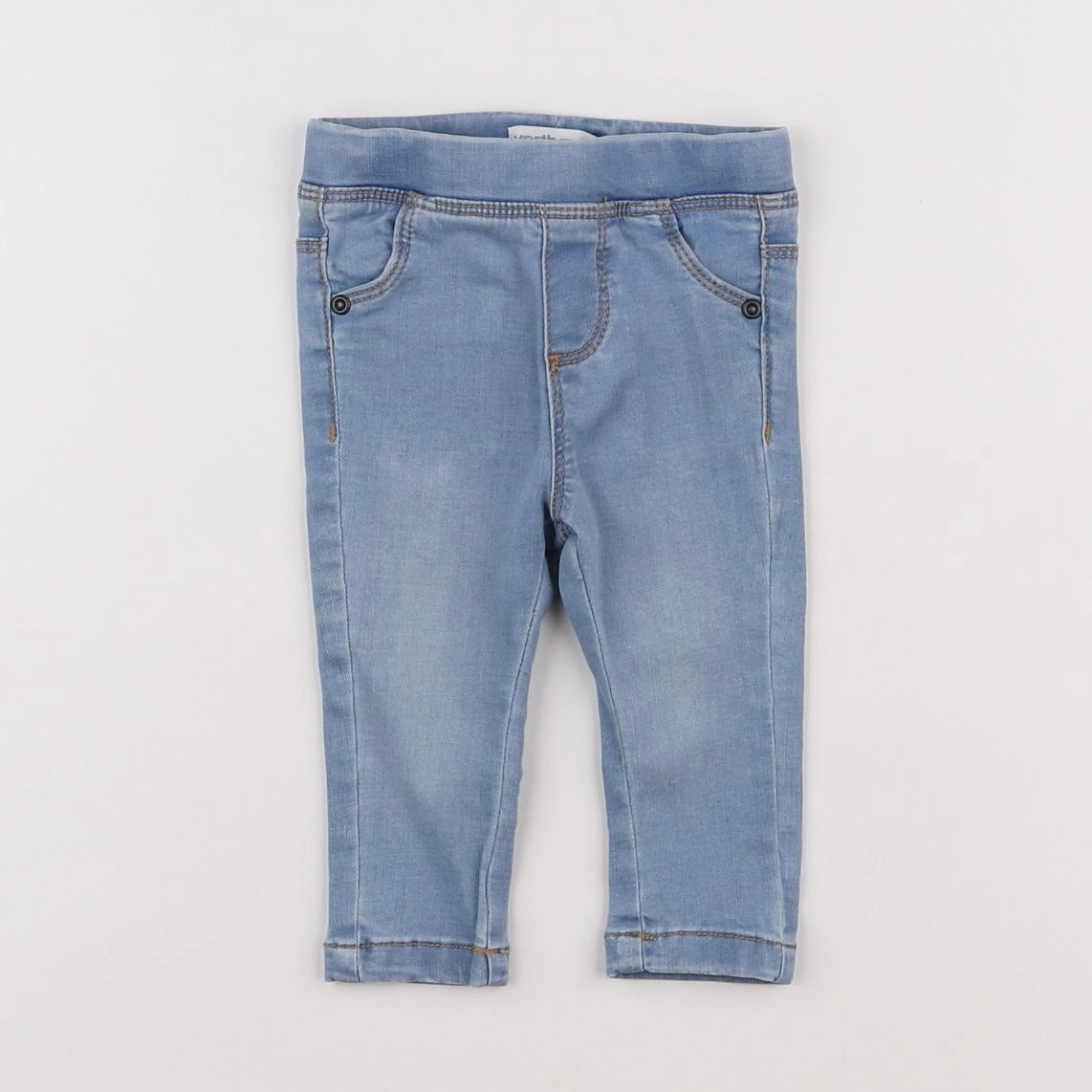 Vertbaudet - jegging bleu - 6 mois