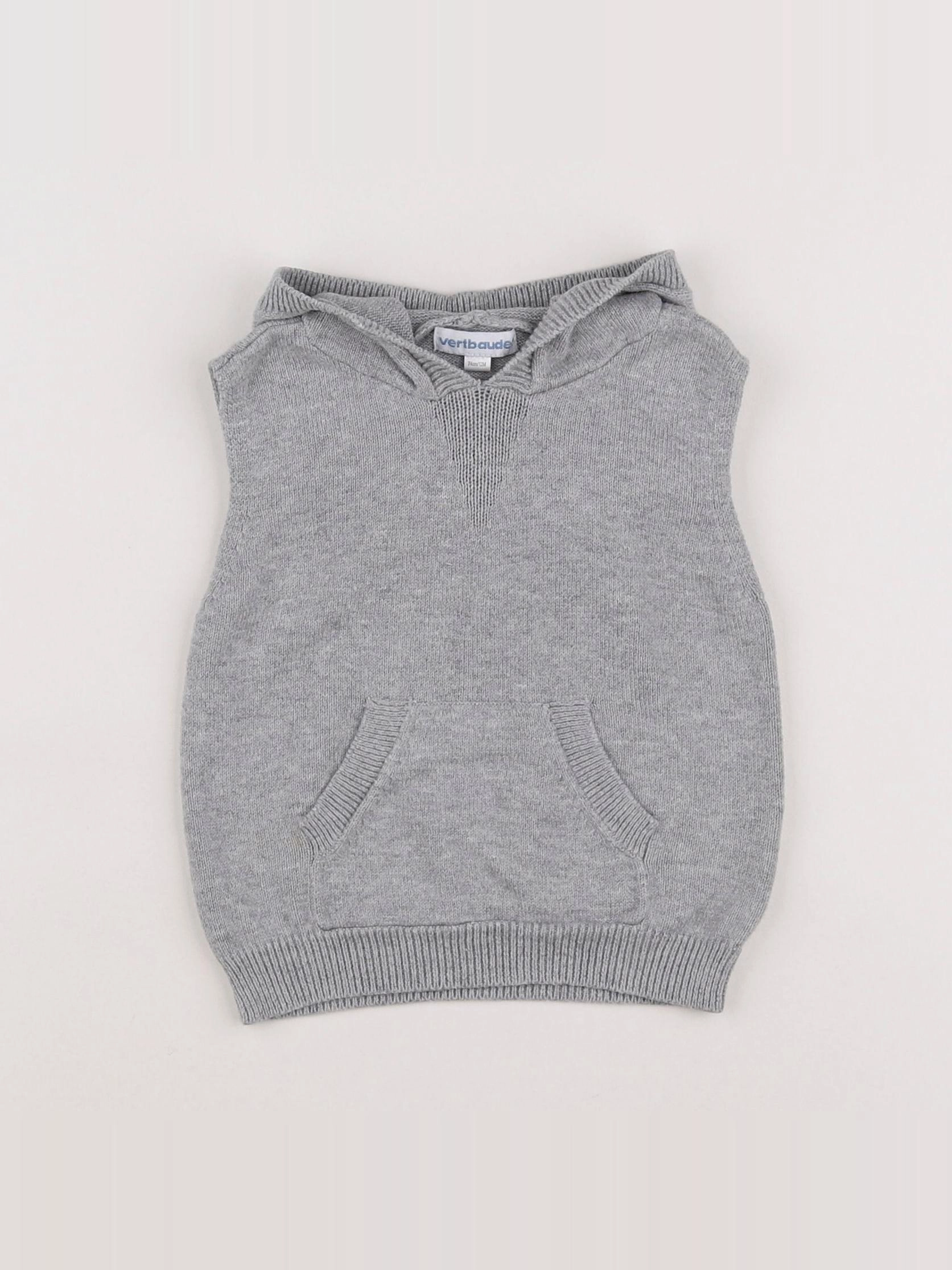 Vertbaudet - pull gris - 12 mois