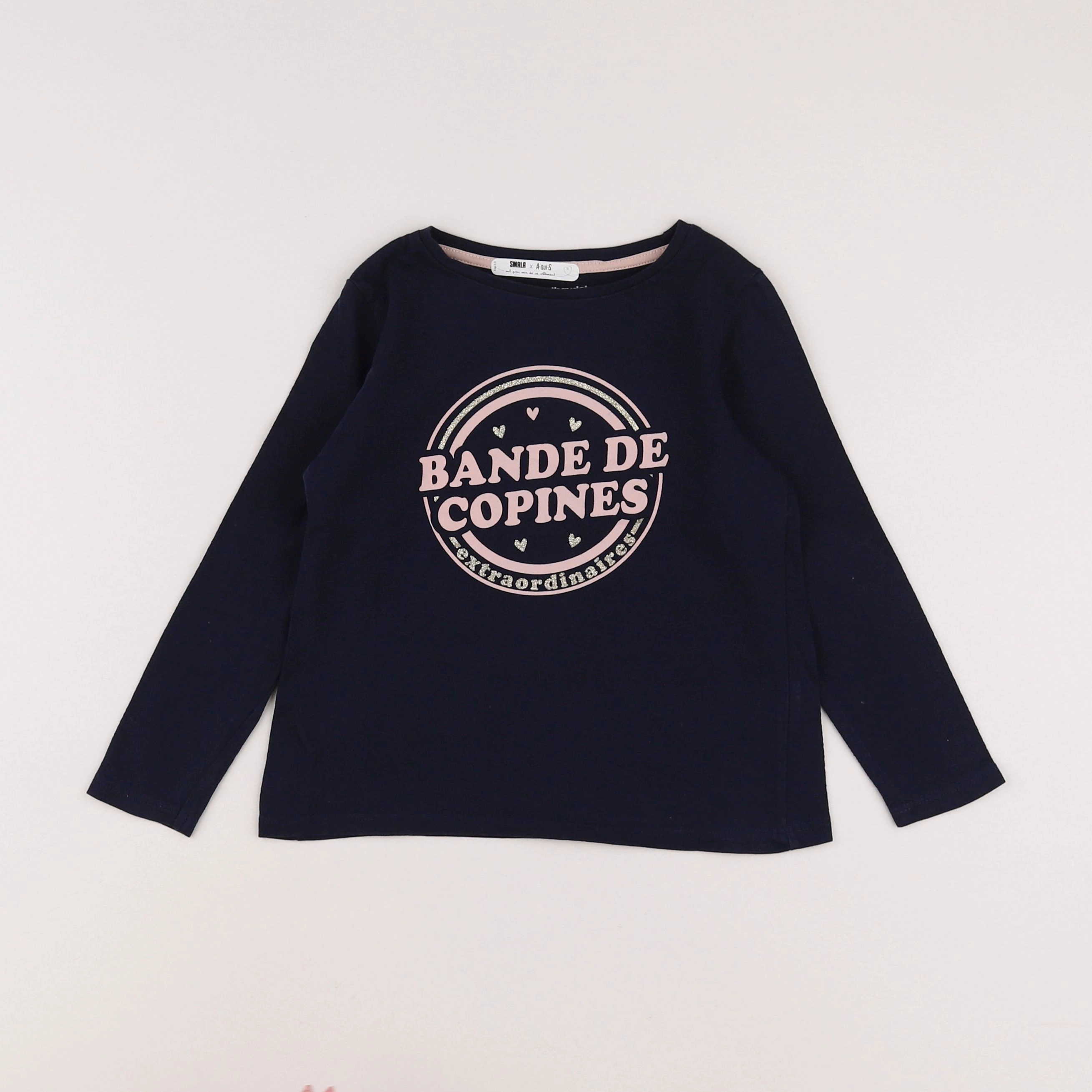 Vertbaudet - tee-shirt bleu, rose - 5 ans