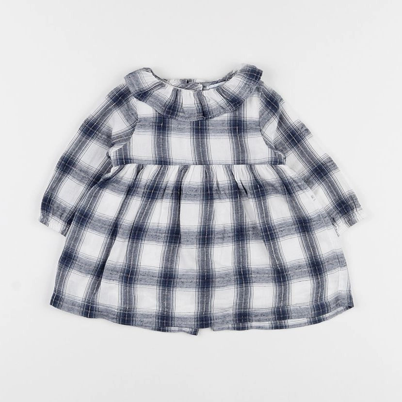 Vertbaudet - robe blanc, bleu - 6 mois