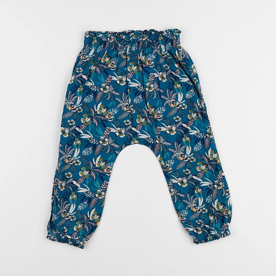 Vertbaudet - pantalon bleu, marron - 6 mois