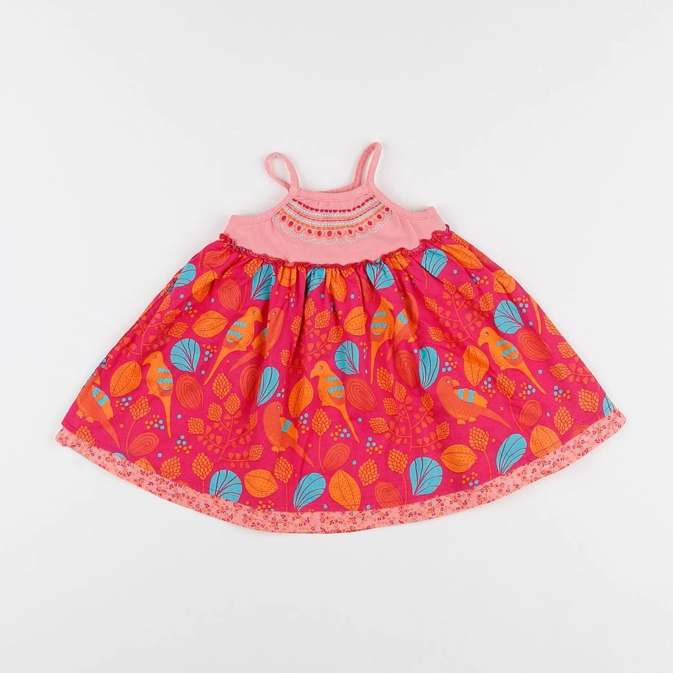 Vertbaudet - robe rose, orange - 6 mois