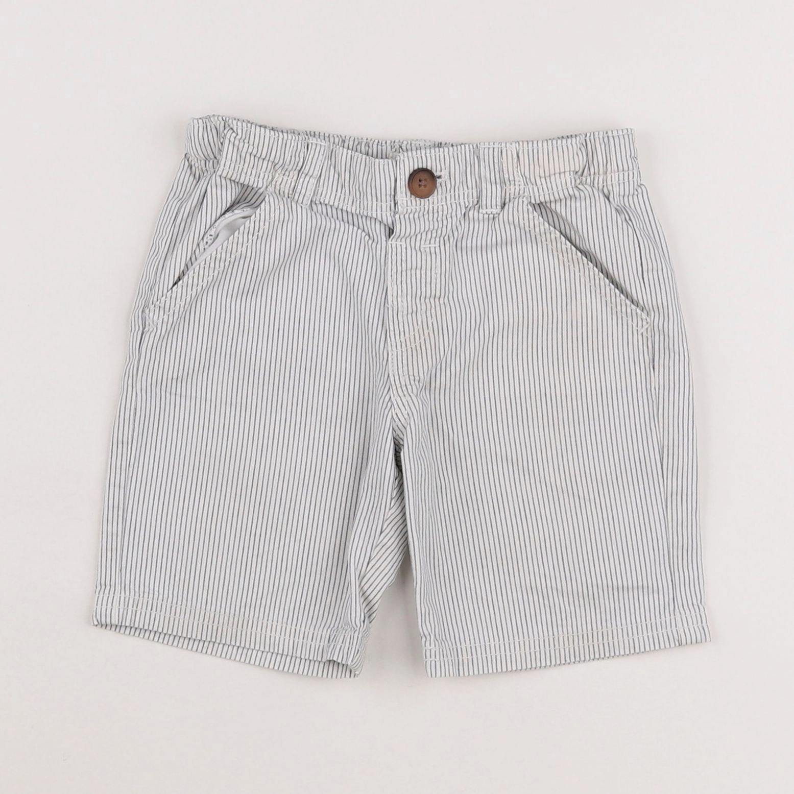 Boutchou - short blanc, bleu - 12 mois